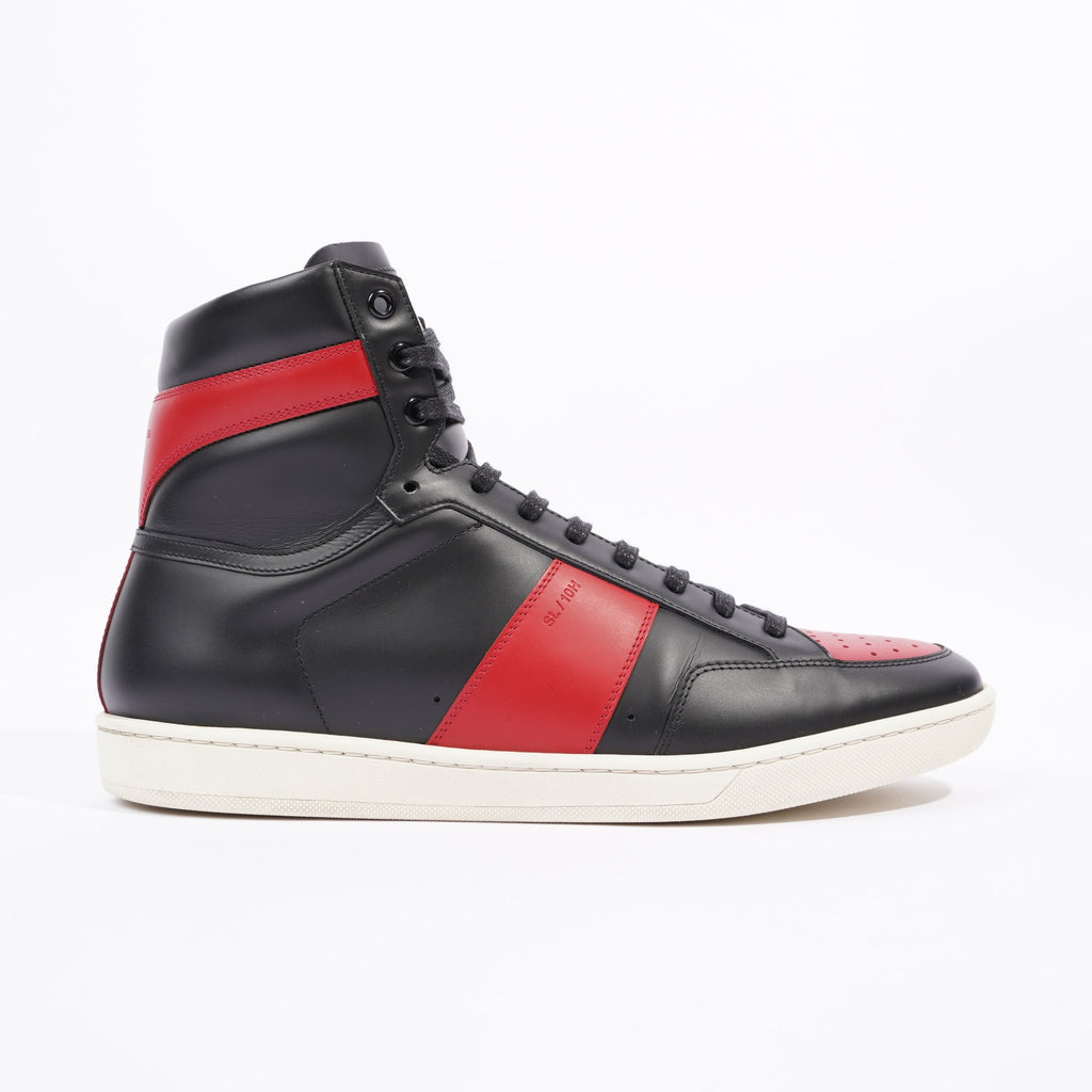 Saint Laurent Mens YSL10 High Sneaker Black / Red EU 44 / UK 10