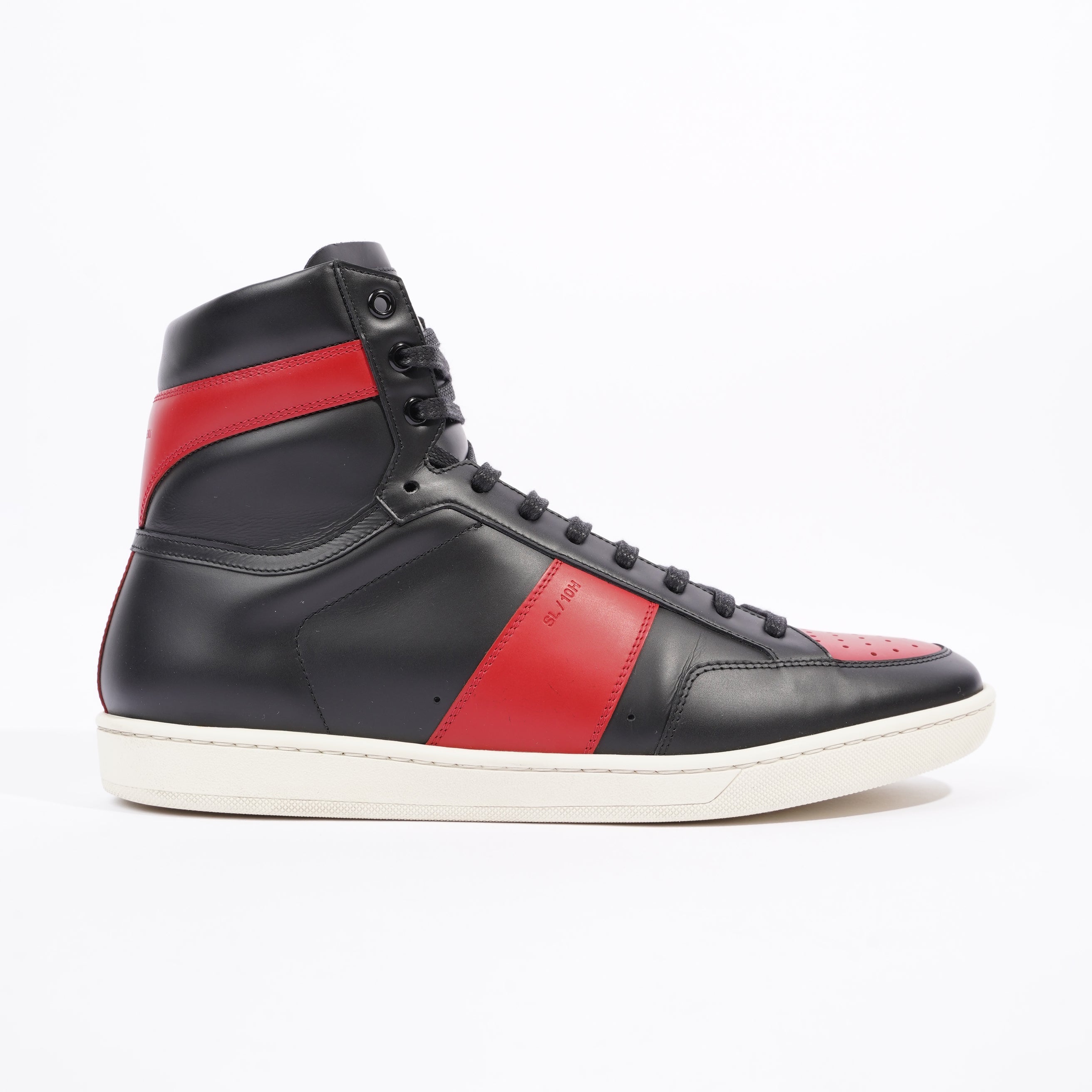 Saint Laurent Mens YSL10 High Sneaker Black / Red EU 44 / UK 10