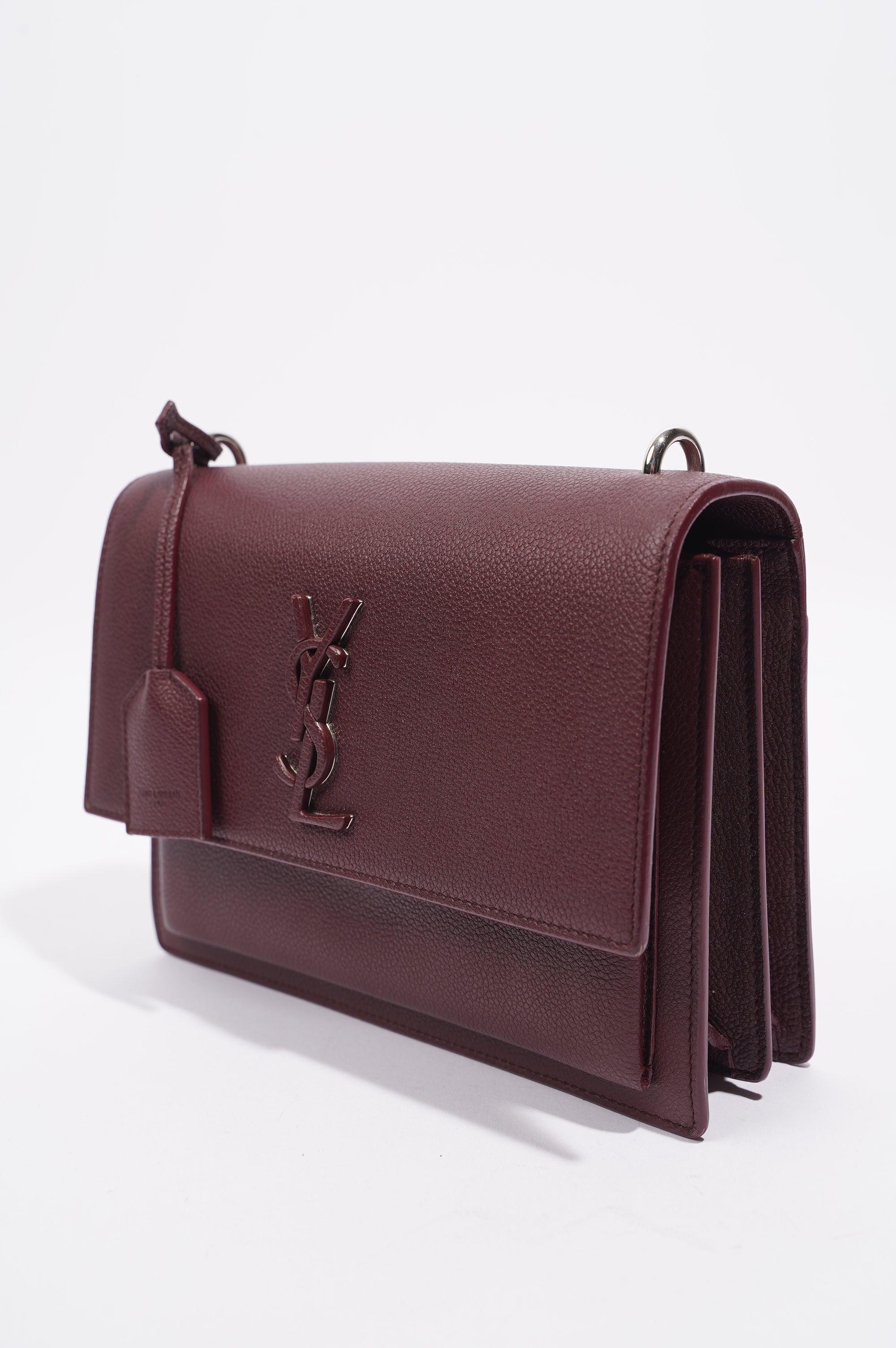 Saint Laurent Womens Sunset Burgundy Leather Medium