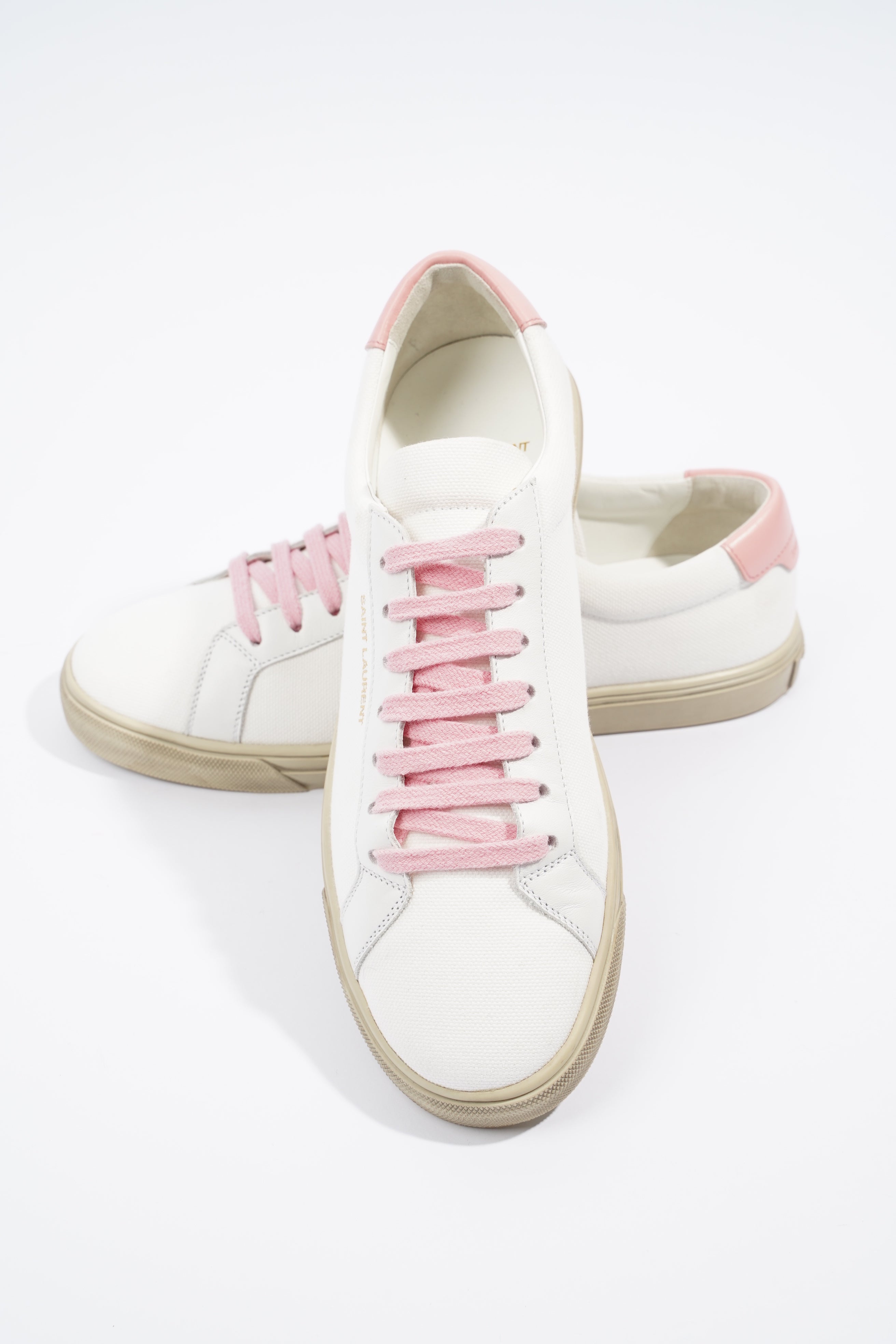 Saint Laurent Womens Canvas White / Pink Tab EU 39.5 / UK 6.5