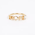 Christian Dior Womens Dior Letters Ring Golden Finish Base Metal Small