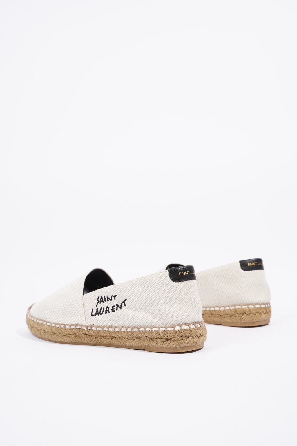 Saint Laurent Womens Espadrilles White / Black EU 38 / UK 5