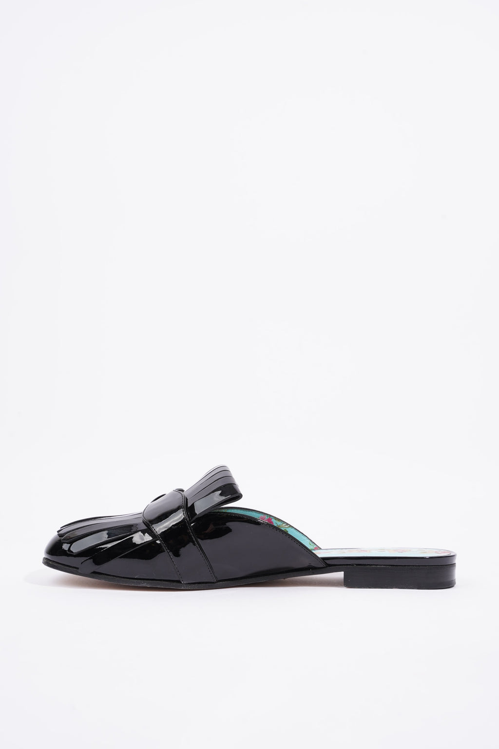 Gucci Womens Vernis Leather Sandal Black EU 37.5 / UK 4.5