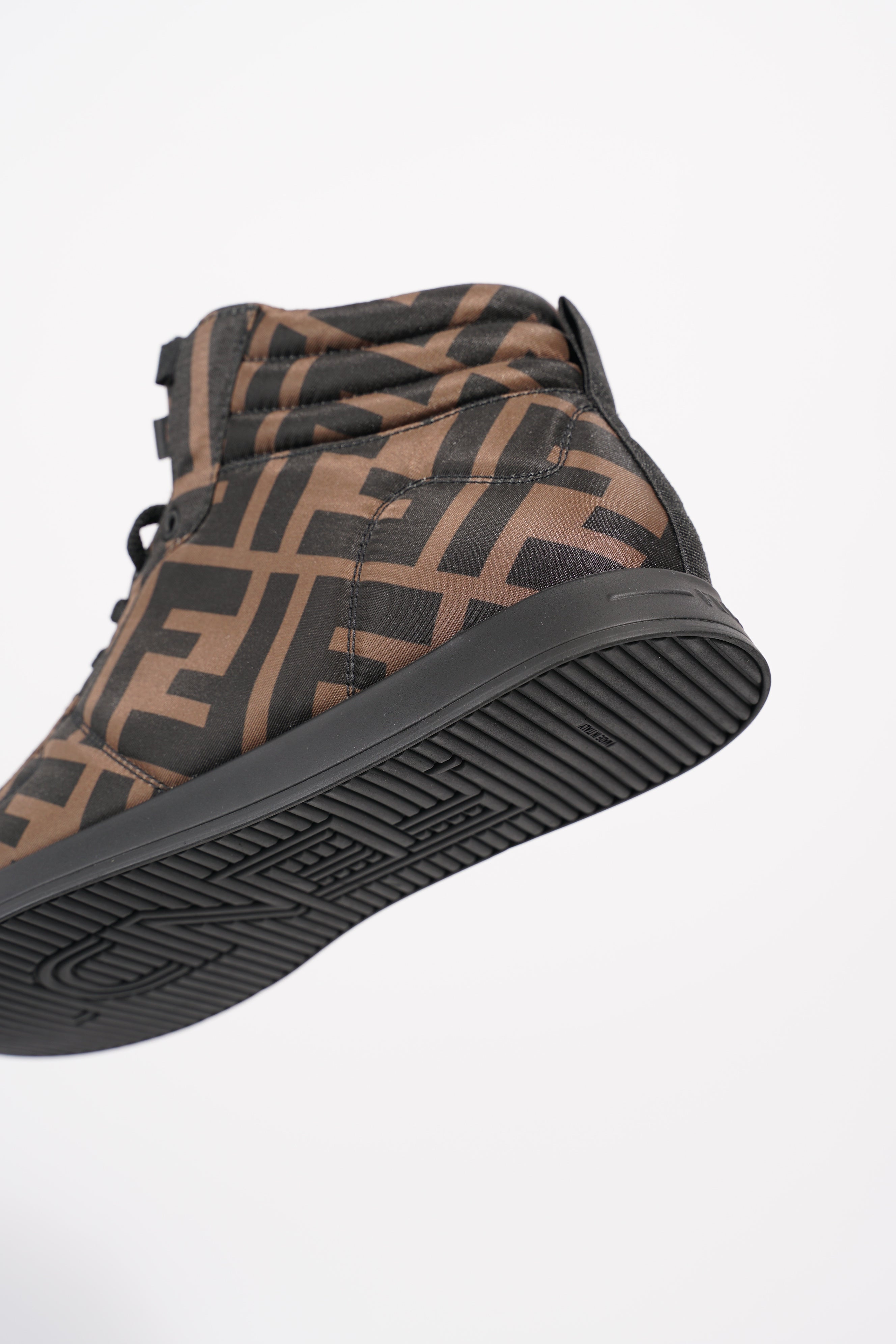 Fendi Womens Logo High Top Sneaker Zucca Monogram EU 36.5 / UK 3.5