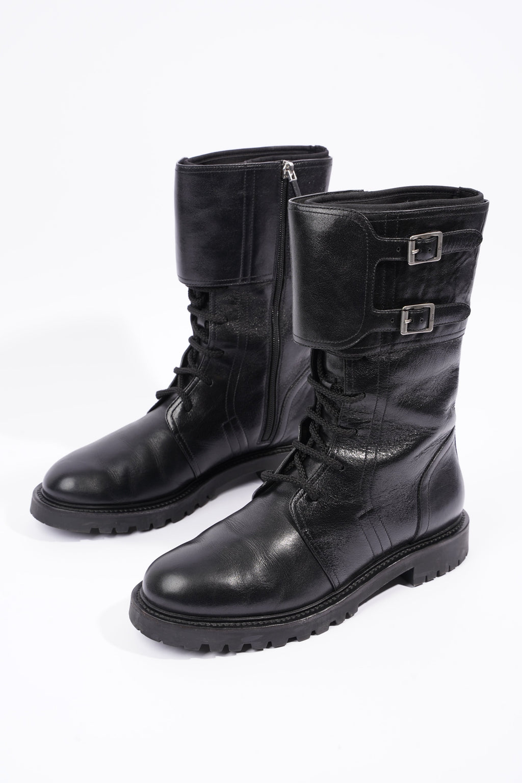 Christian Dior Womens Leather Biker Boots Black EU 40 / UK 7