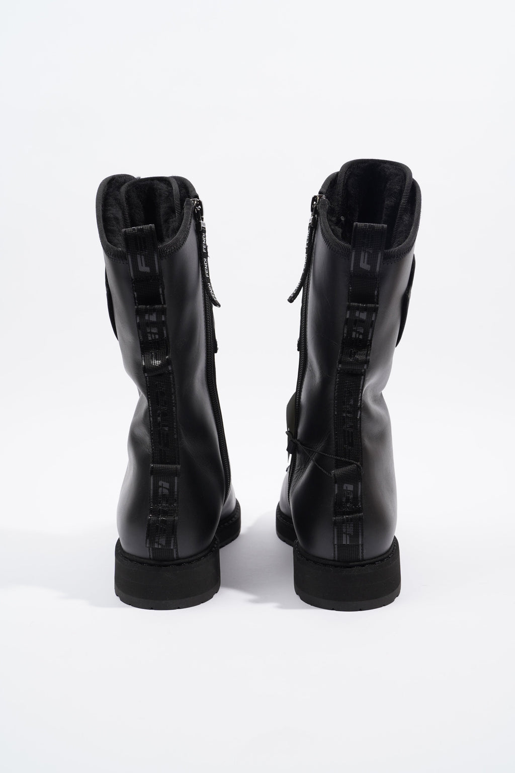 Fendi Womens Biker Boot Black Leather EU 39 / UK 6