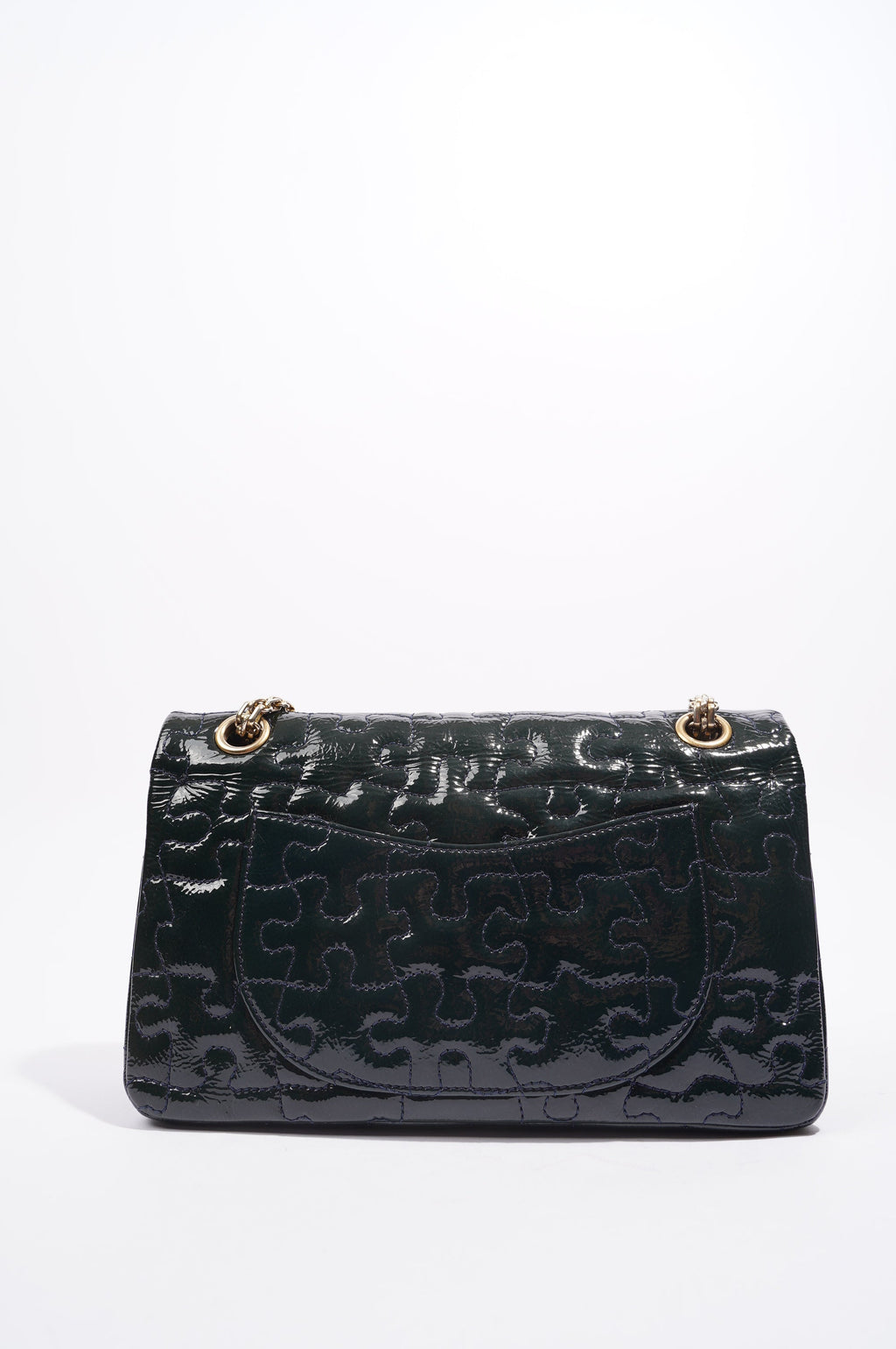 Chanel Womens Classic Puzzle 2.55 Reissue Green Patent Leather