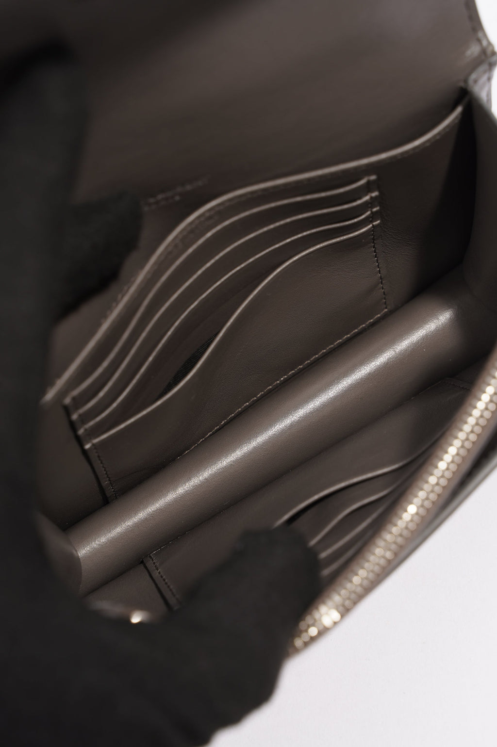 Saint Laurent Sunset Bag Grey Leather Mini