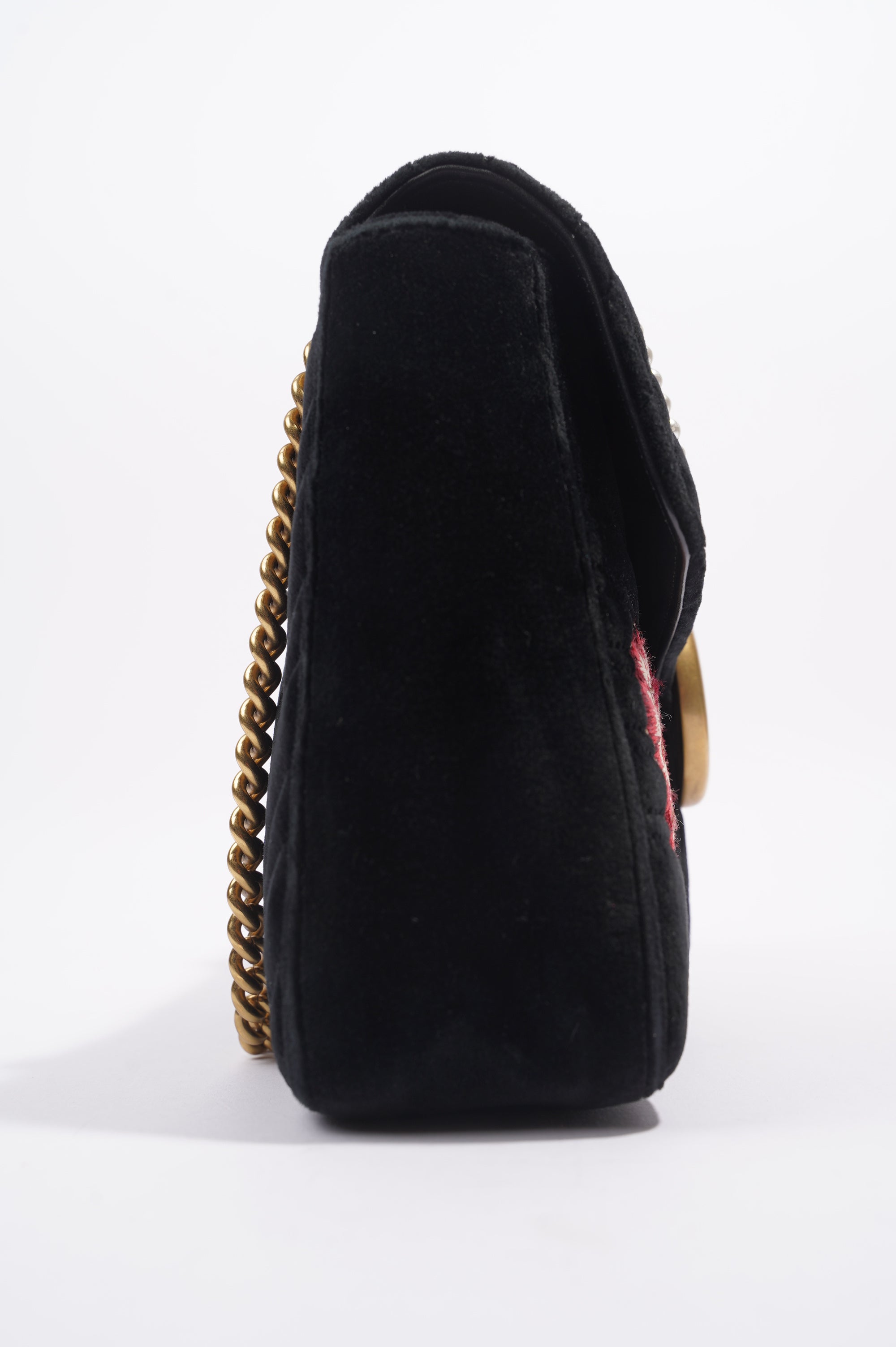 Gucci Womens Marmont Loved Flap Black Multi Medium