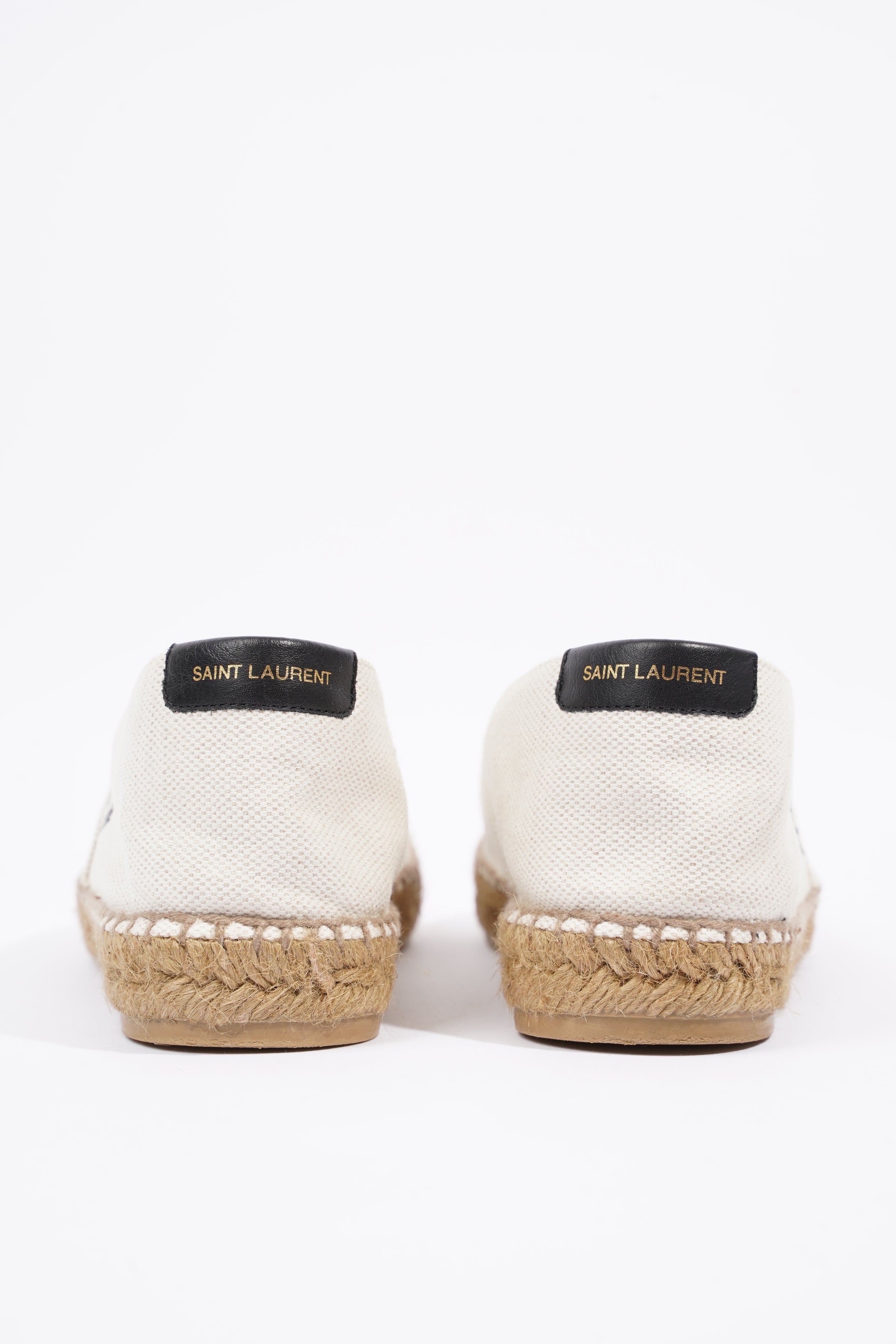 Saint Laurent Womens Espadrilles White / Black EU 38 / UK 5