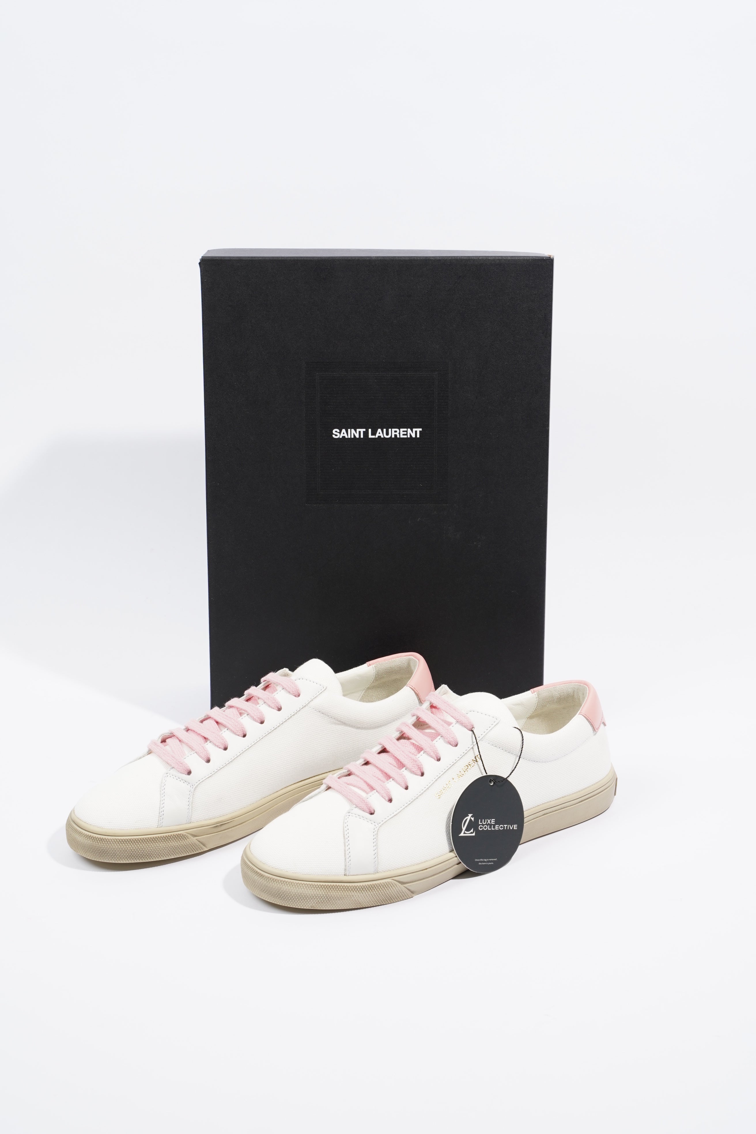 Saint Laurent Womens Canvas White / Pink Tab EU 39.5 / UK 6.5