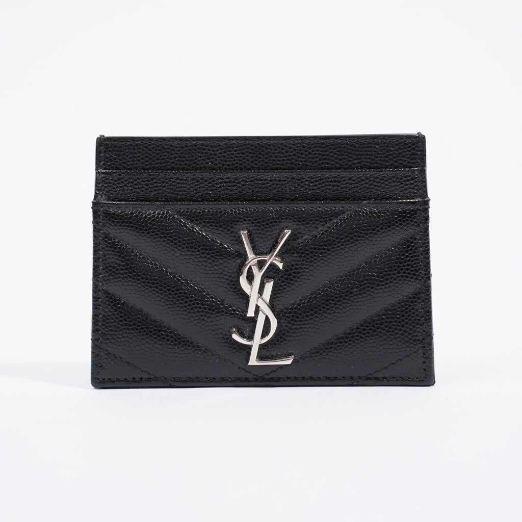 Saint Laurent Womens Card Holder Black Leather