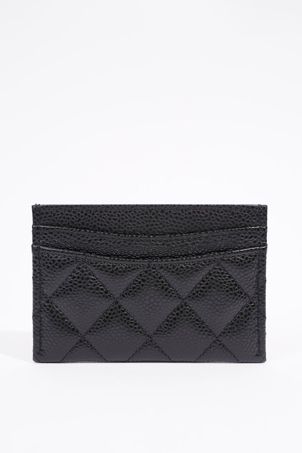 Chanel Womens Card Holder Black Caviar