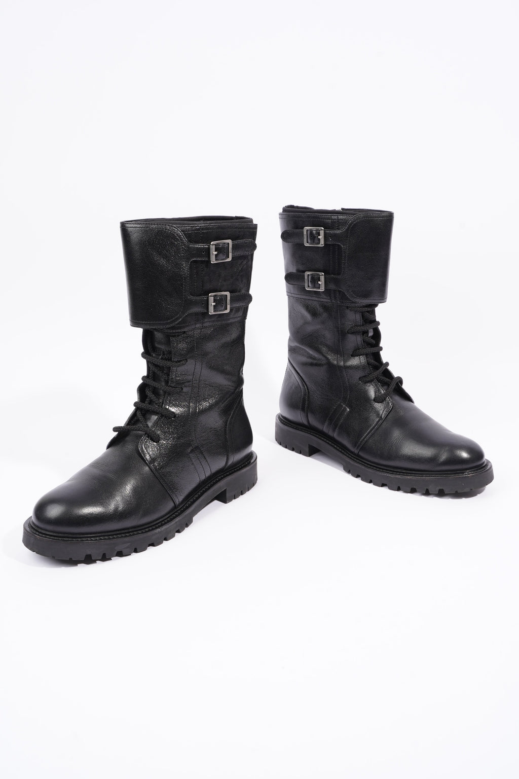 Christian Dior Womens Leather Biker Boots Black EU 40 / UK 7
