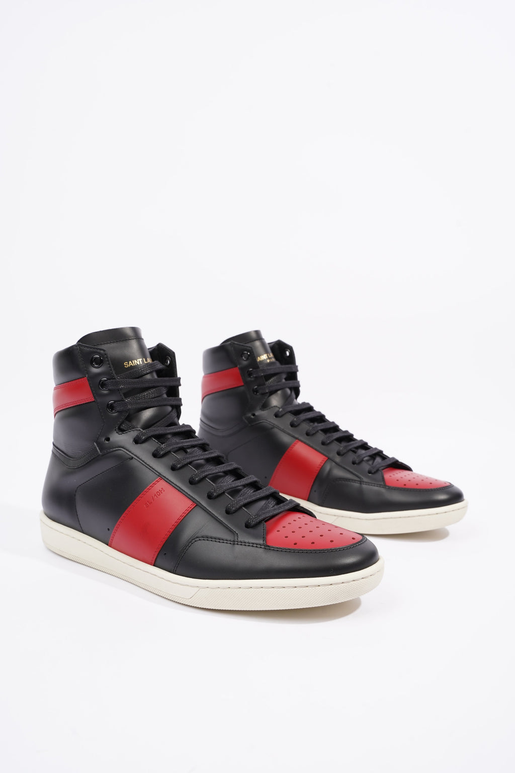 Saint Laurent Mens YSL10 High Sneaker Black / Red EU 44 / UK 10