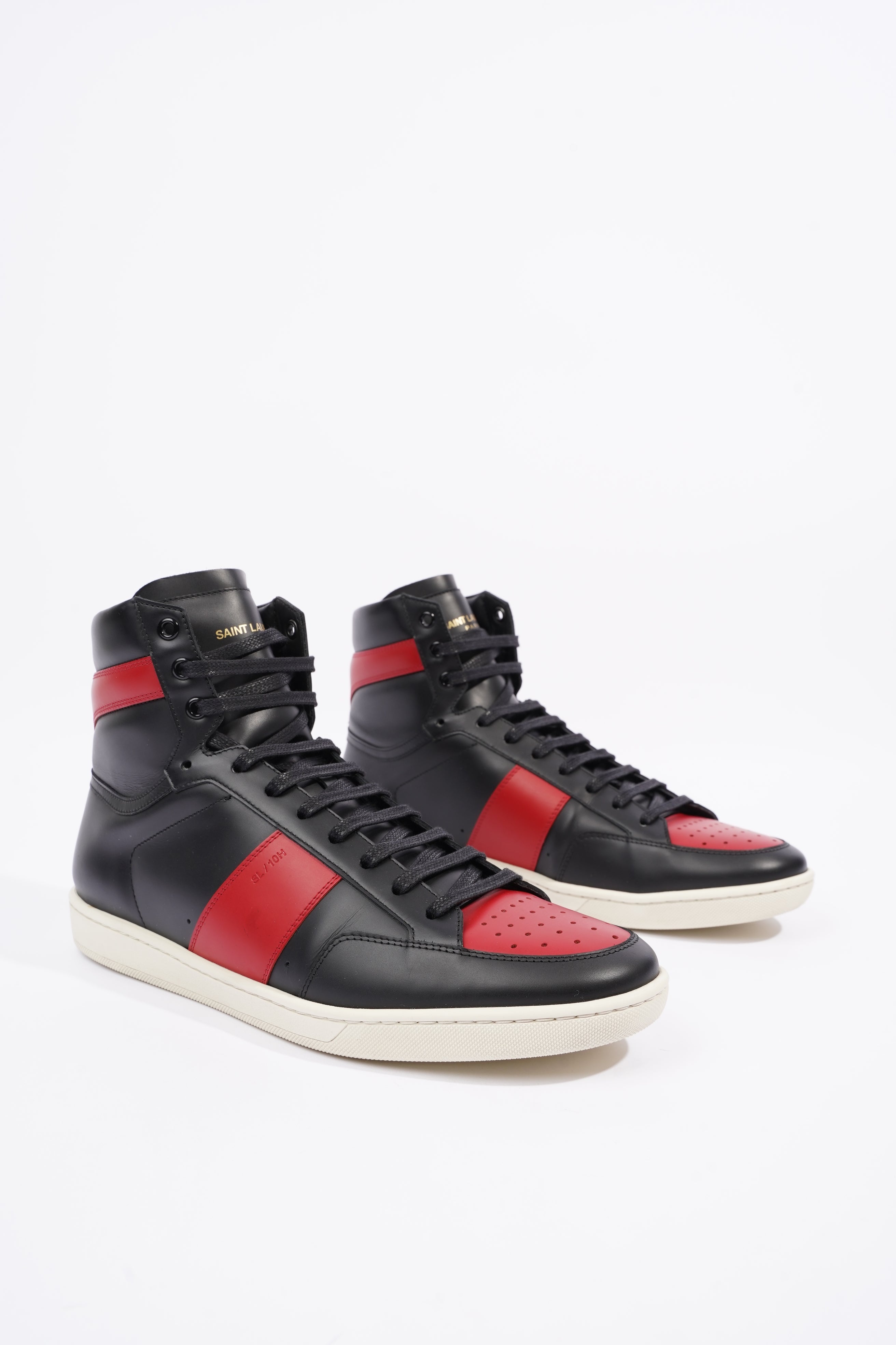 Saint Laurent Mens YSL10 High Sneaker Black / Red EU 44 / UK 10
