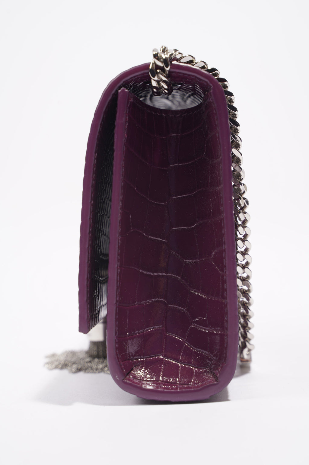 Saint Laurent Kate Tassle Bag Burgundy Croc Small
