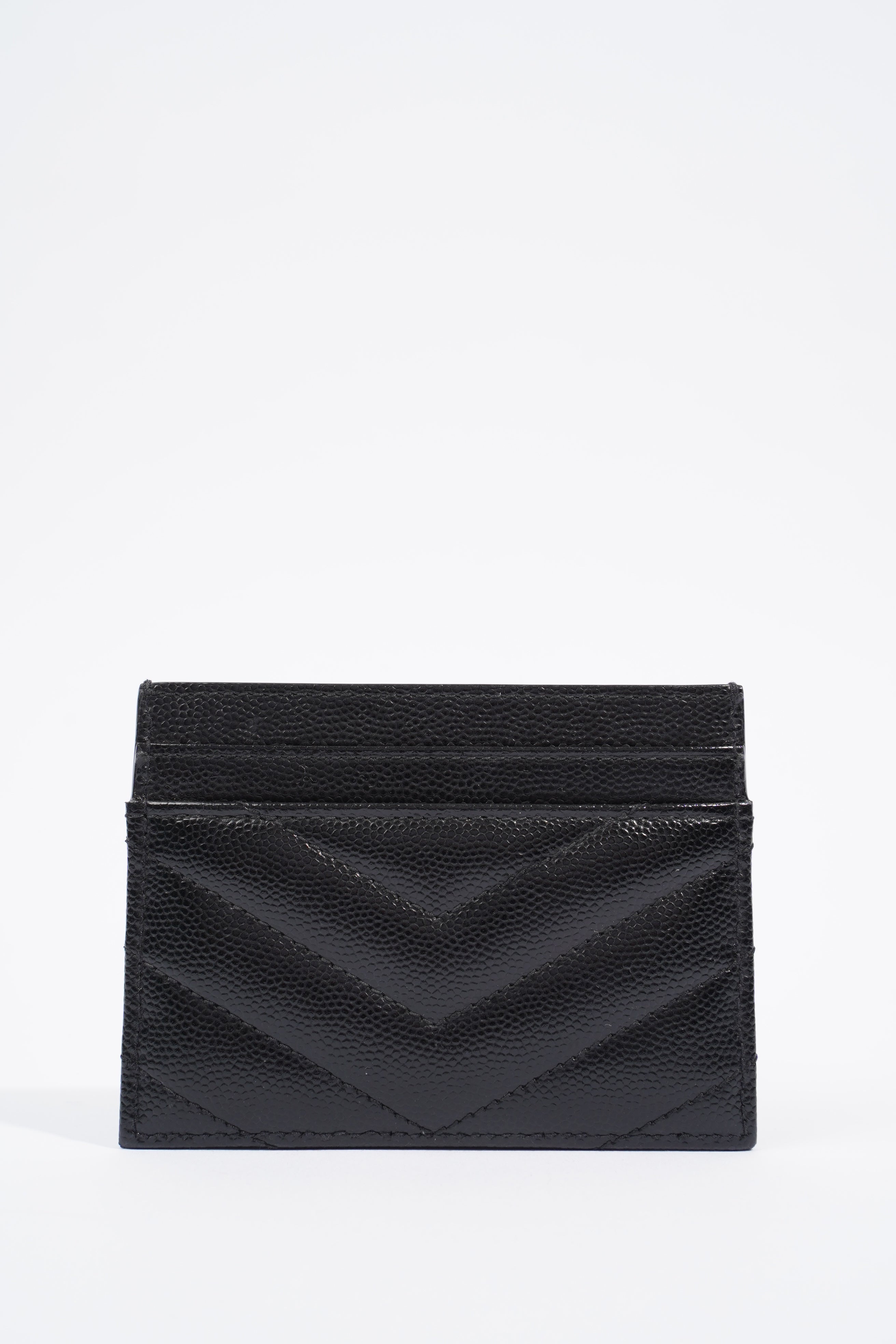 Saint Laurent Womens Card Holder Black Leather