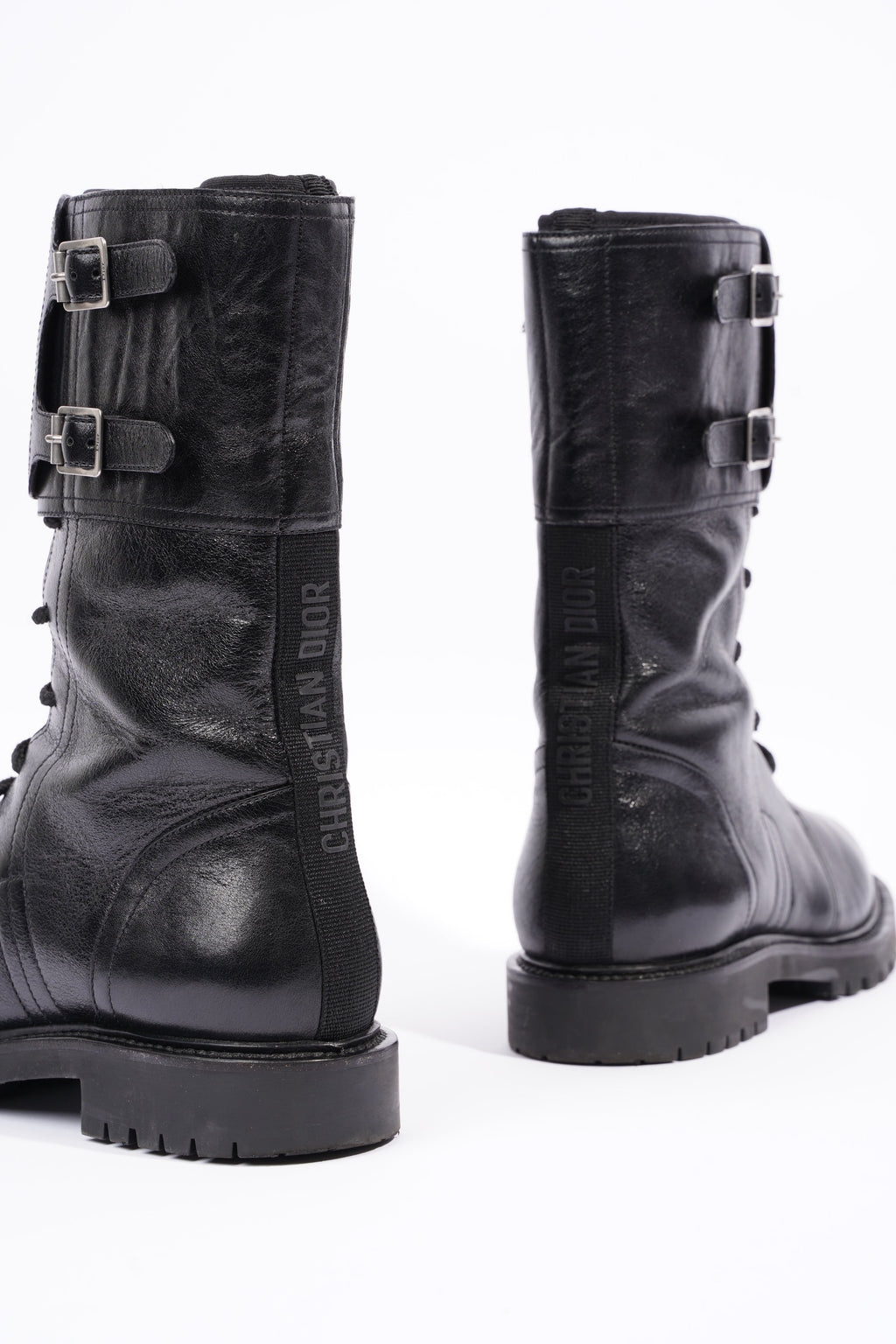 Christian Dior Womens Leather Biker Boots Black EU 40 / UK 7