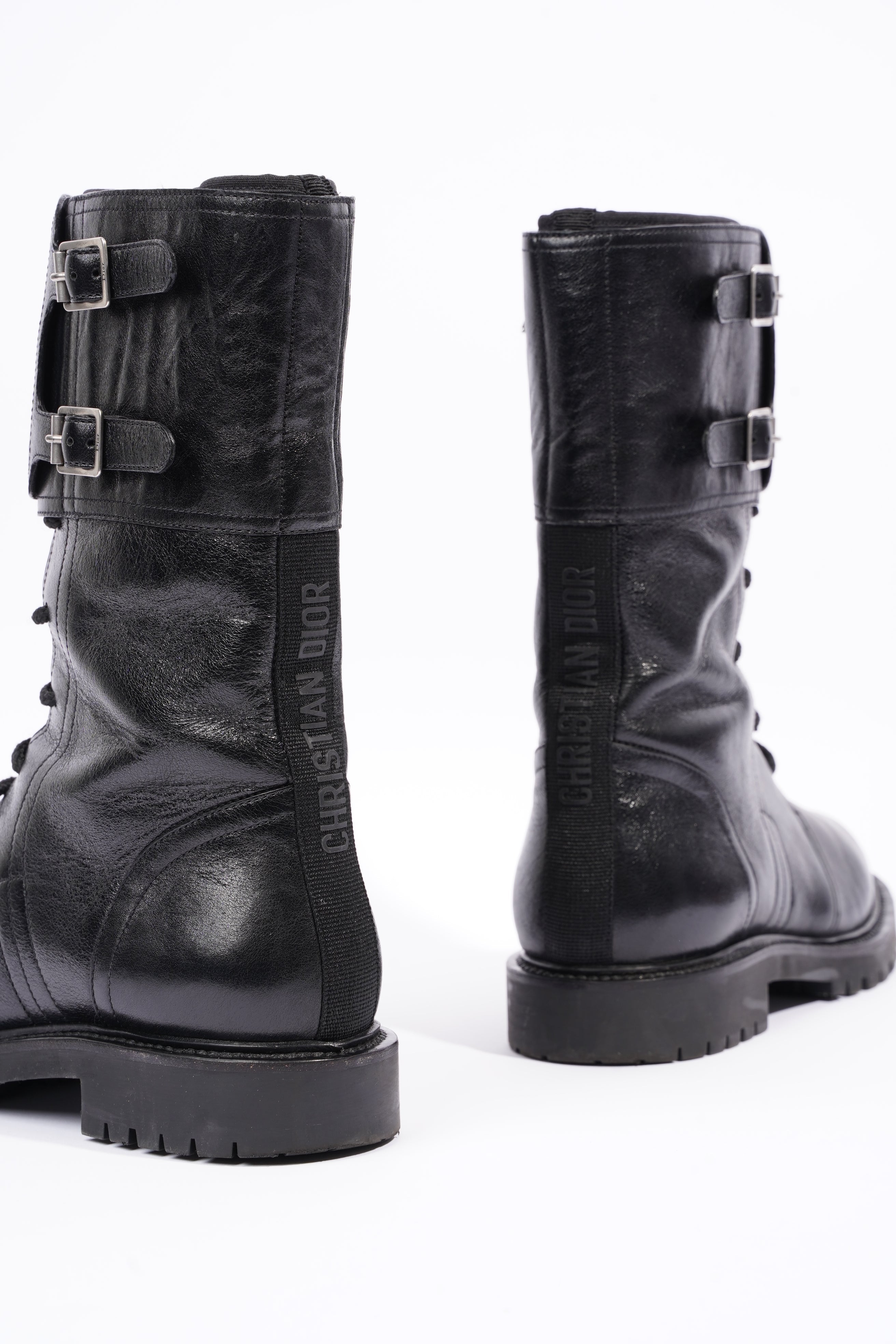 Christian Dior Womens Leather Biker Boots Black EU 40 / UK 7