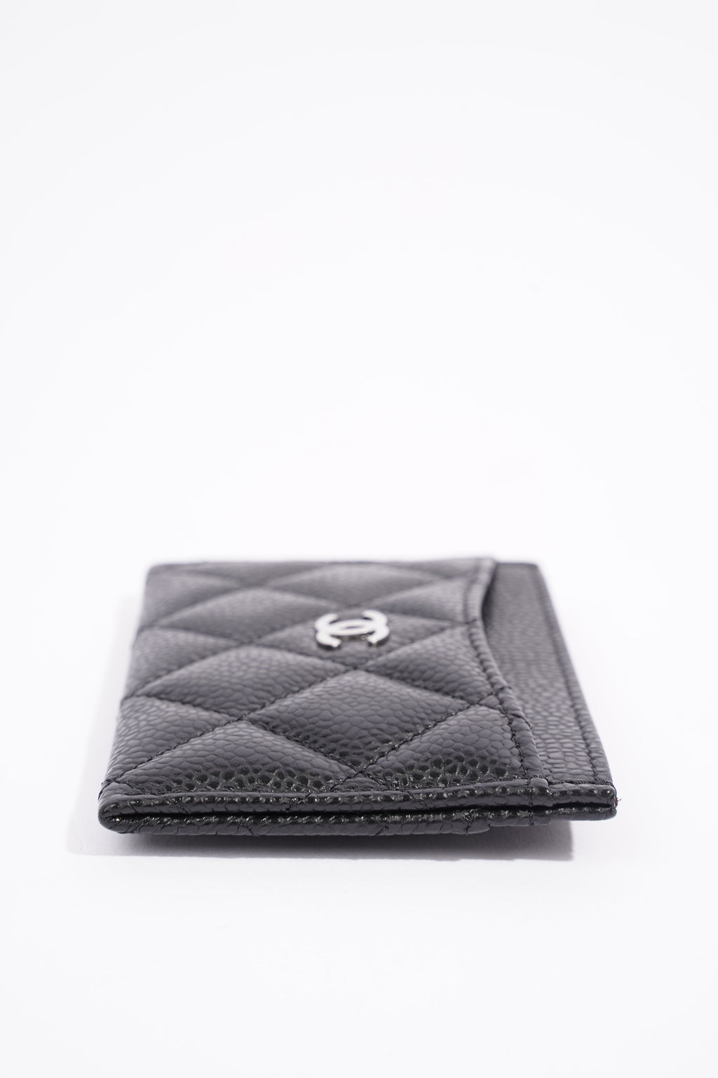 Chanel Womens Card Holder Black Caviar