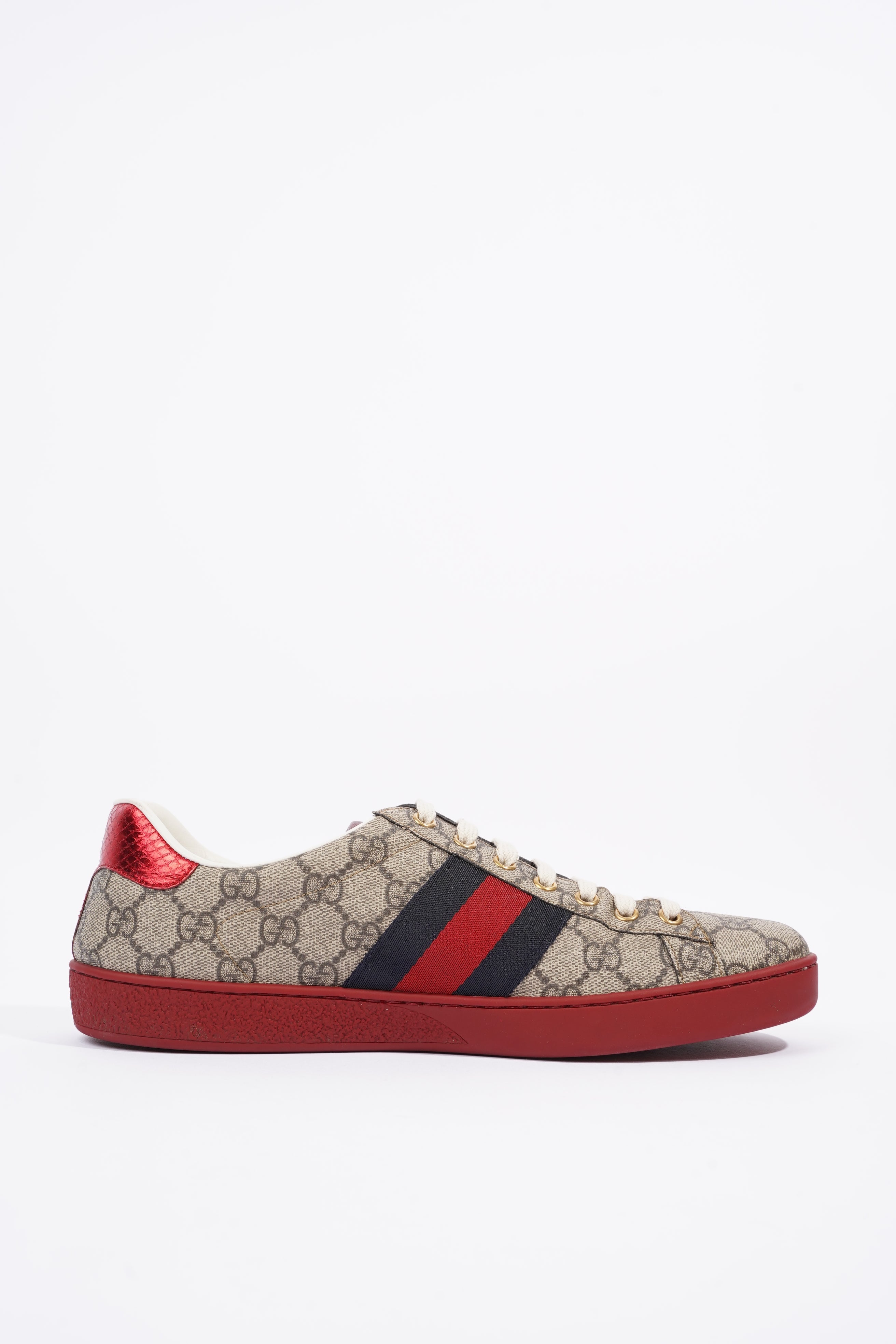 Gucci Mens Ace GG Supreme / Navy / Red EU 42.5 / UK 8.5