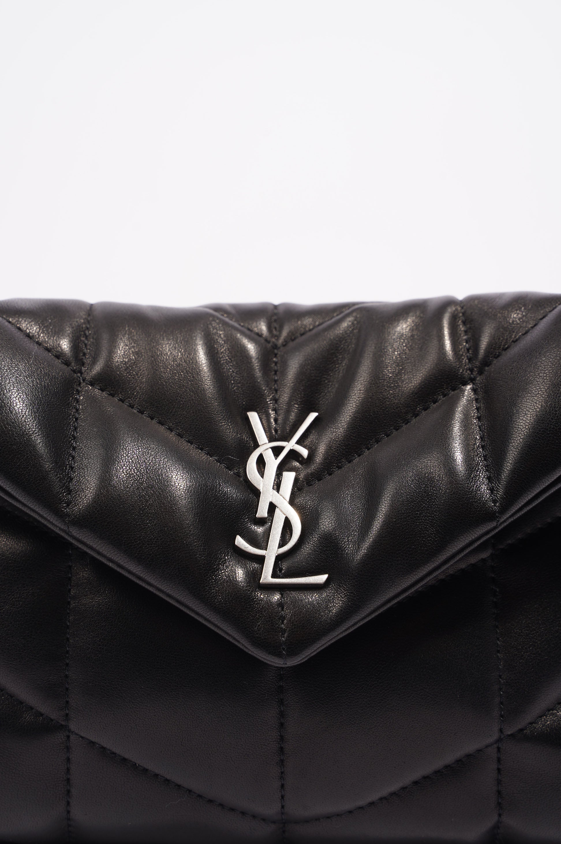 Saint Laurent Womens Lou Lou Puffer Crossbody Bag Black Leather Toy