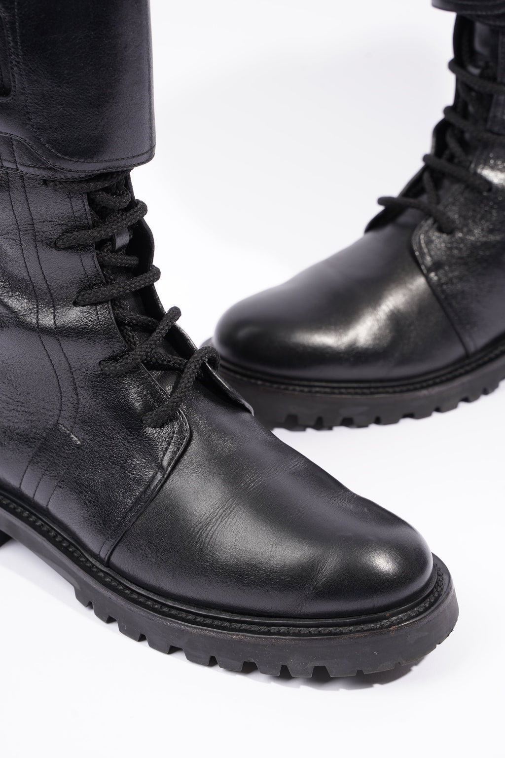 Christian Dior Womens Leather Biker Boots Black EU 40 / UK 7