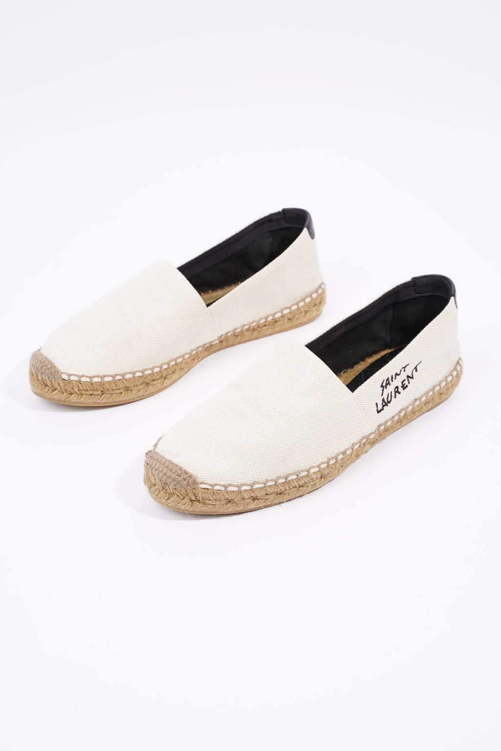 Saint Laurent Womens Espadrilles White / Black EU 38 / UK 5