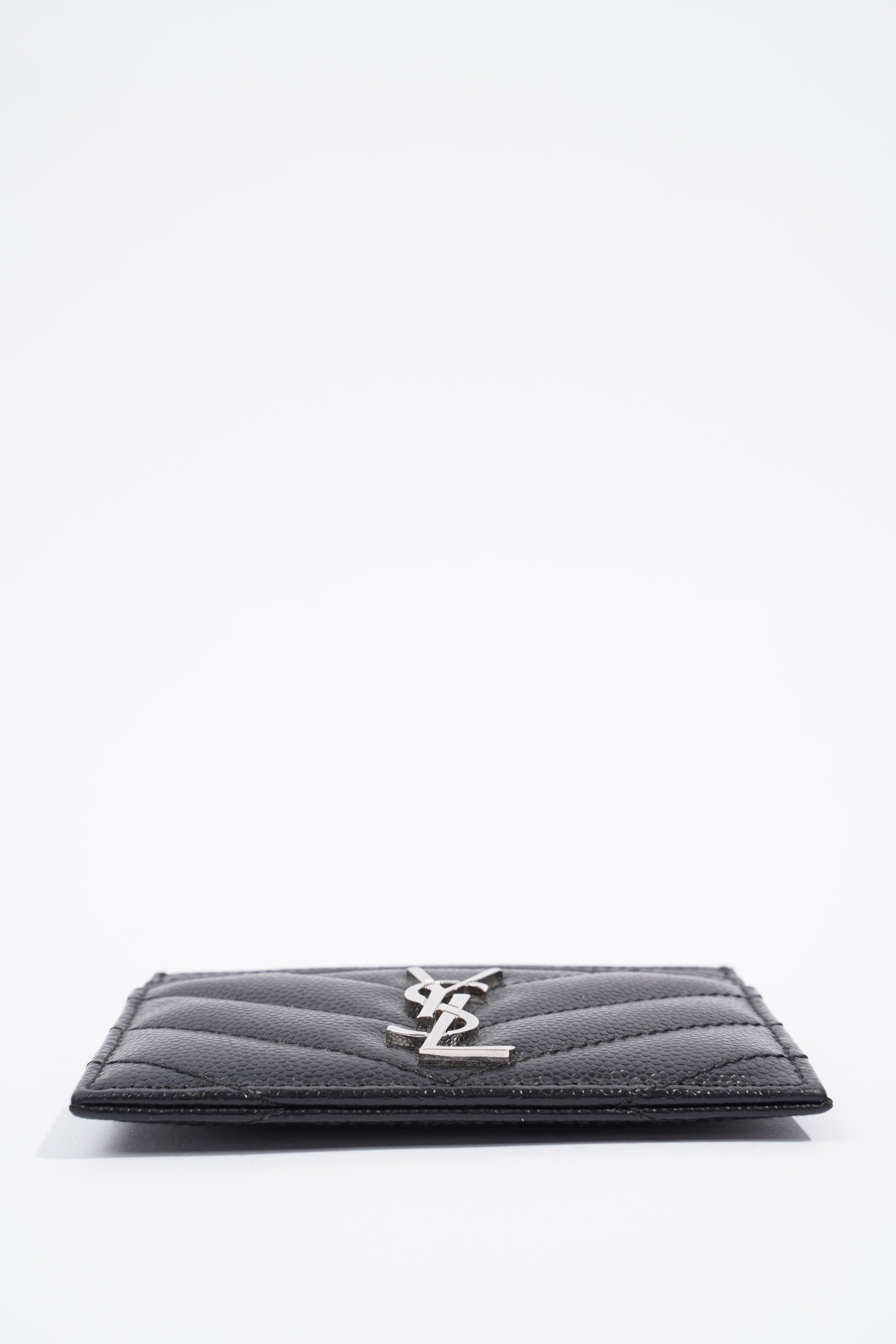 Saint Laurent Womens Card Holder Black Leather