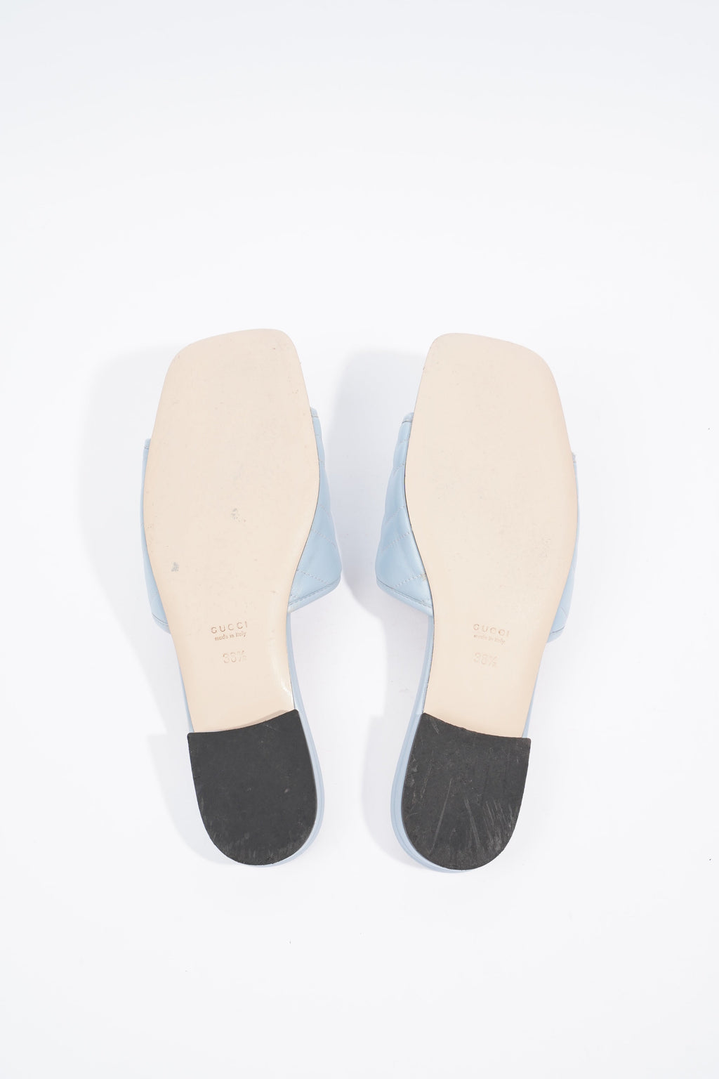 Gucci Double G Leather Sandal Baby Blue EU 38.5 / UK 5.5