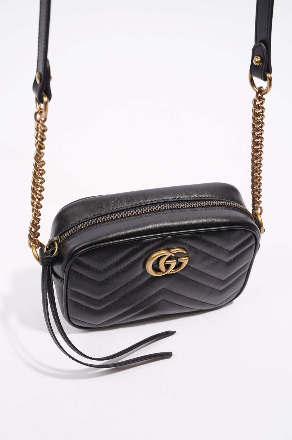 Gucci Womens Marmont Zip Black Mini