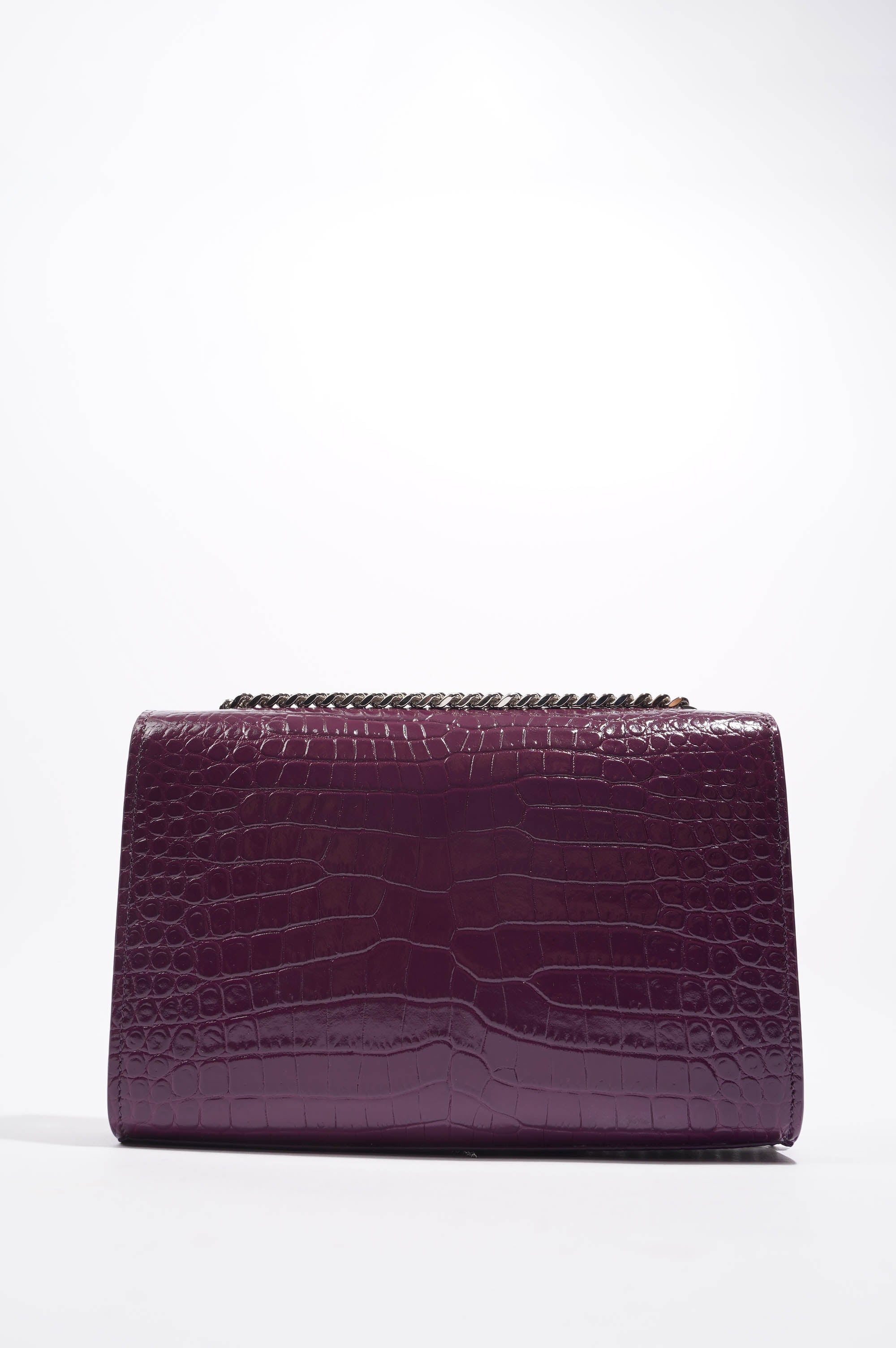Saint Laurent Kate Tassle Bag Burgundy Croc Small