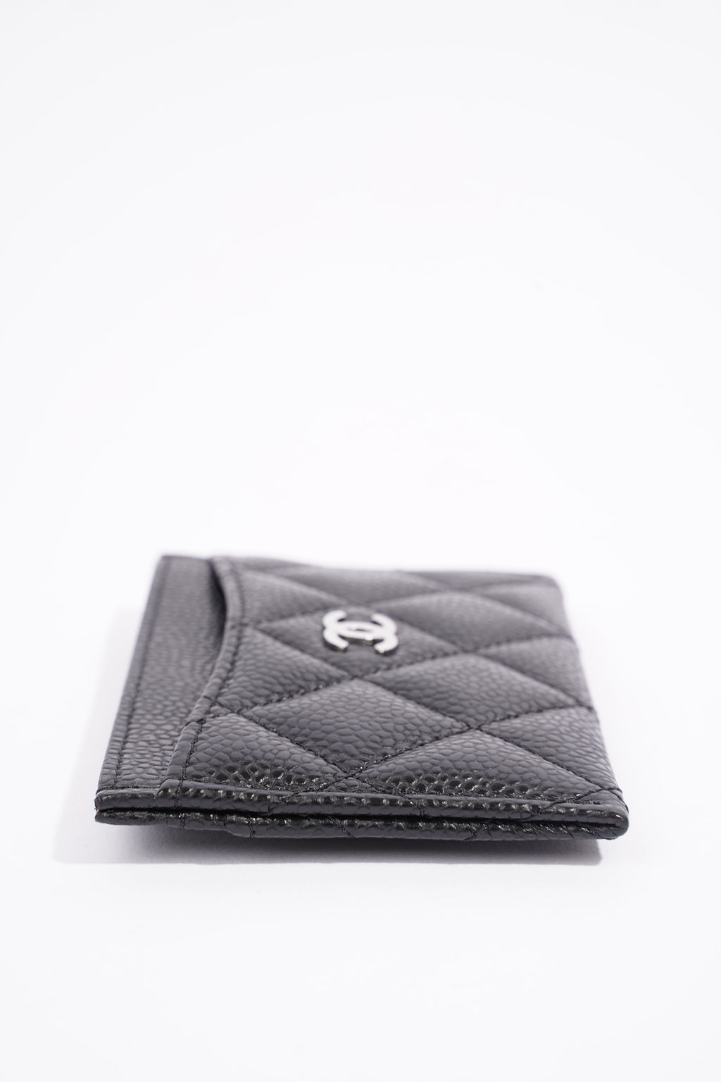Chanel Womens Card Holder Black Caviar