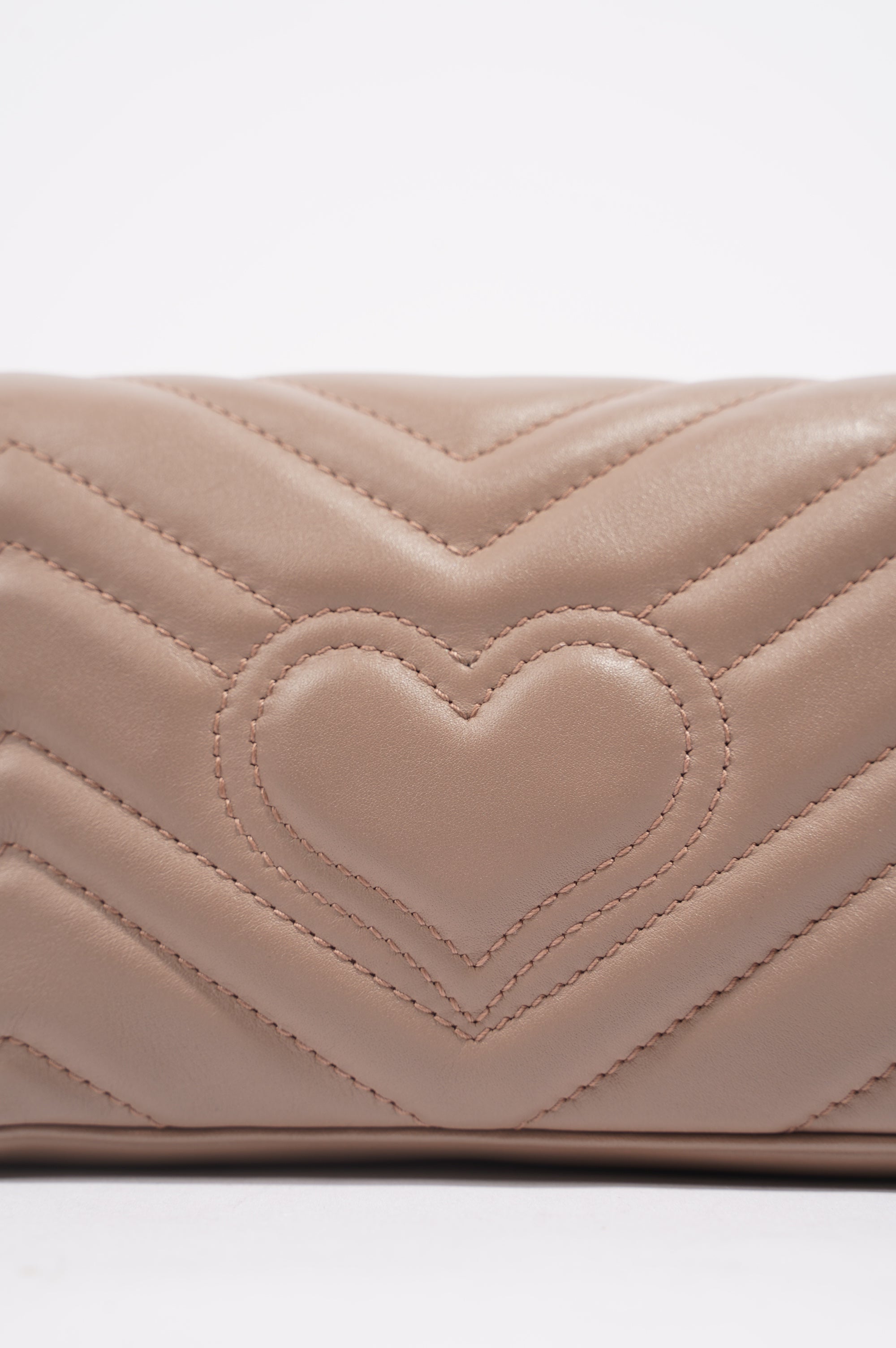 Gucci Womens GG Marmont Matelasse Pink Leather Super Mini