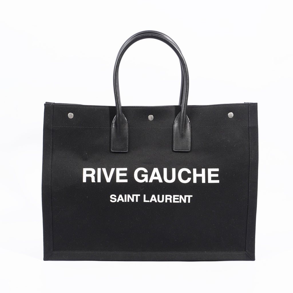 Saint Laurent Rive Gauche Tote Black Canvas Large