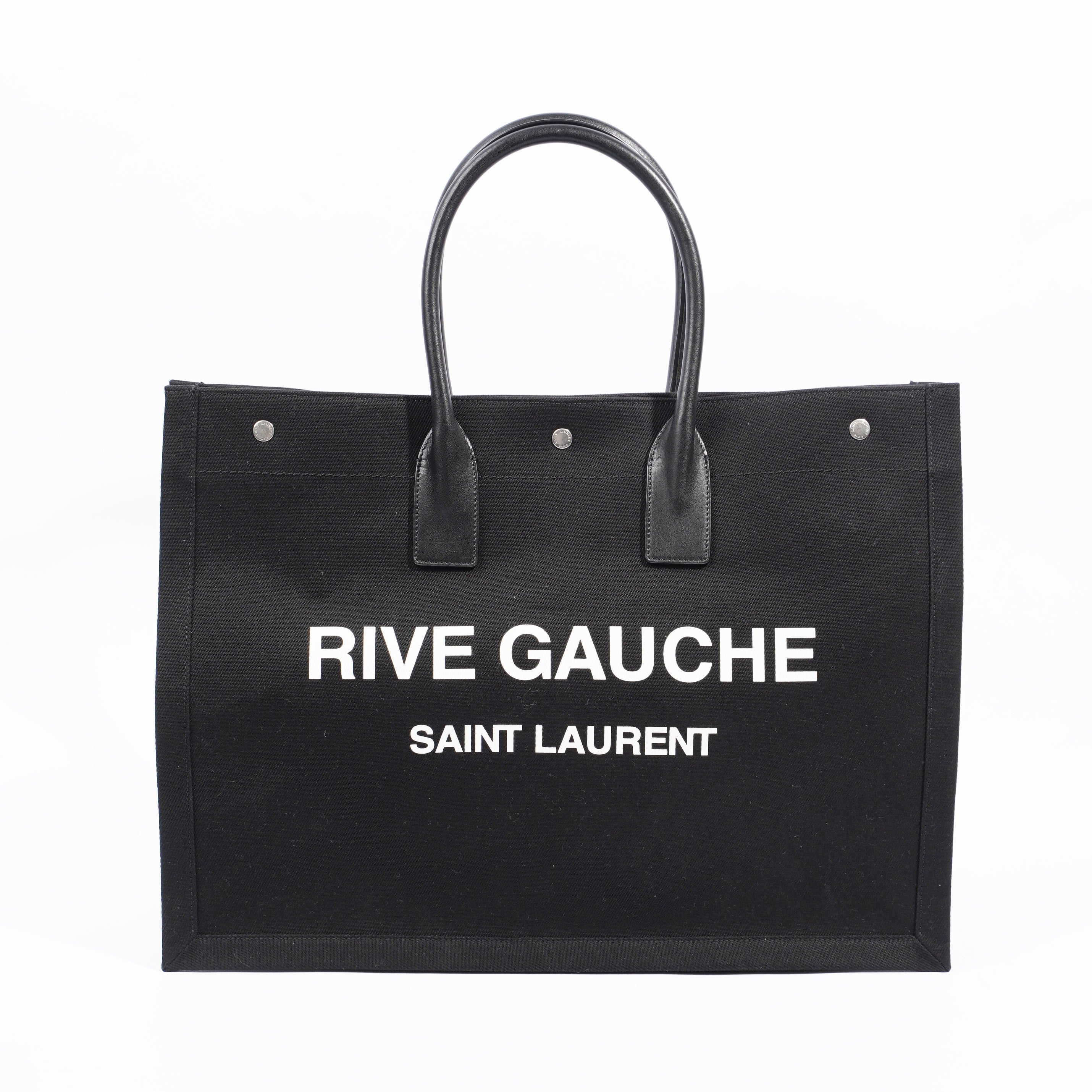 Saint Laurent Rive Gauche Tote Black Canvas Large