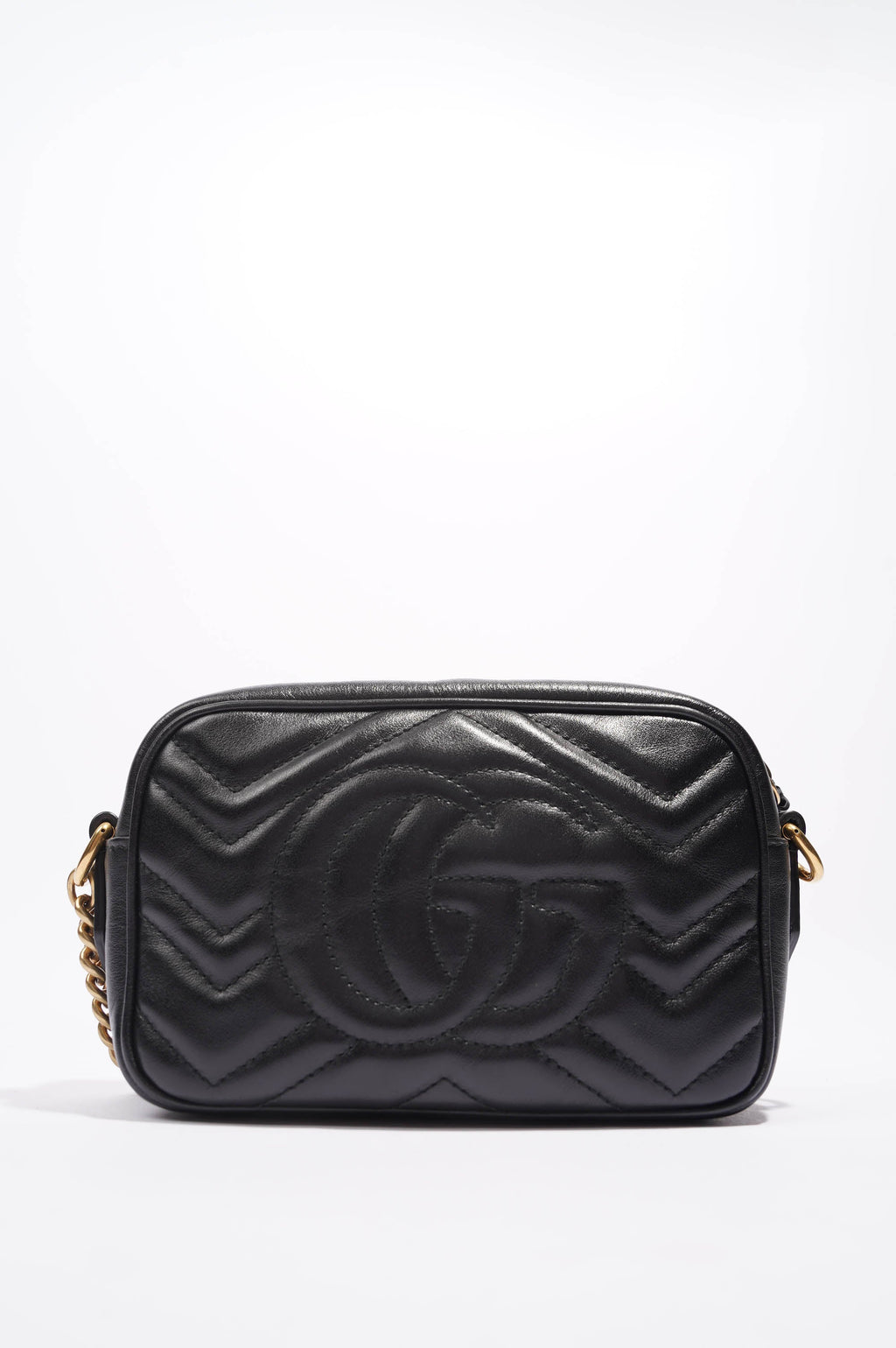 Gucci Womens Marmont Zip Black Leather Mini