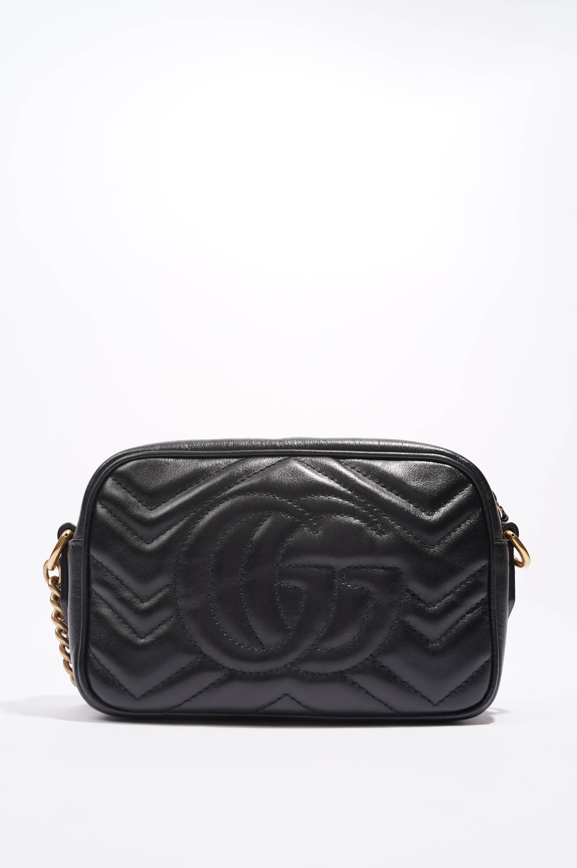 Gucci Womens Marmont Zip Black Leather Mini