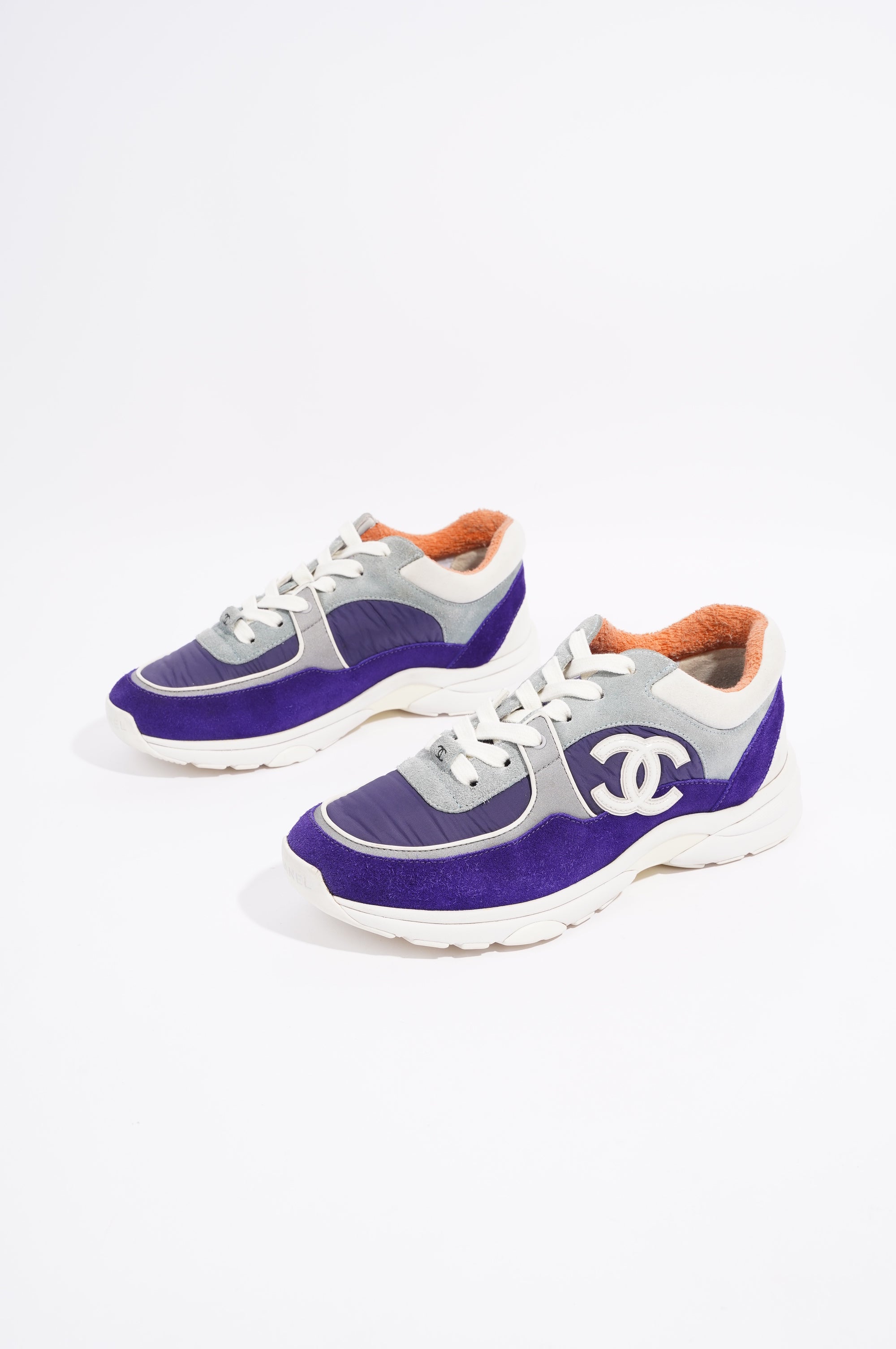Chanel Womens CC Logo Blue / White EU 38 / UK 5