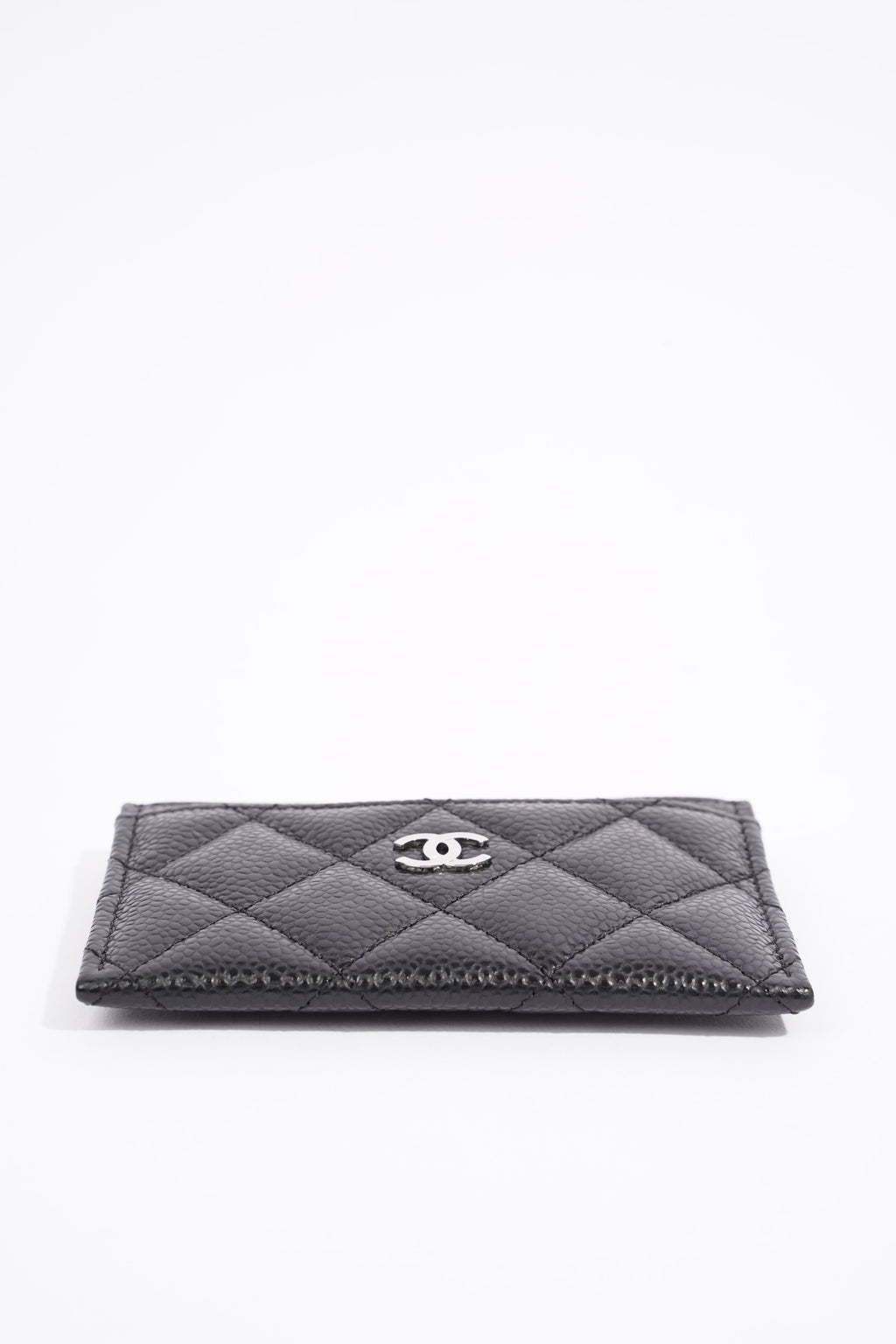 Chanel Womens Card Holder Black Caviar