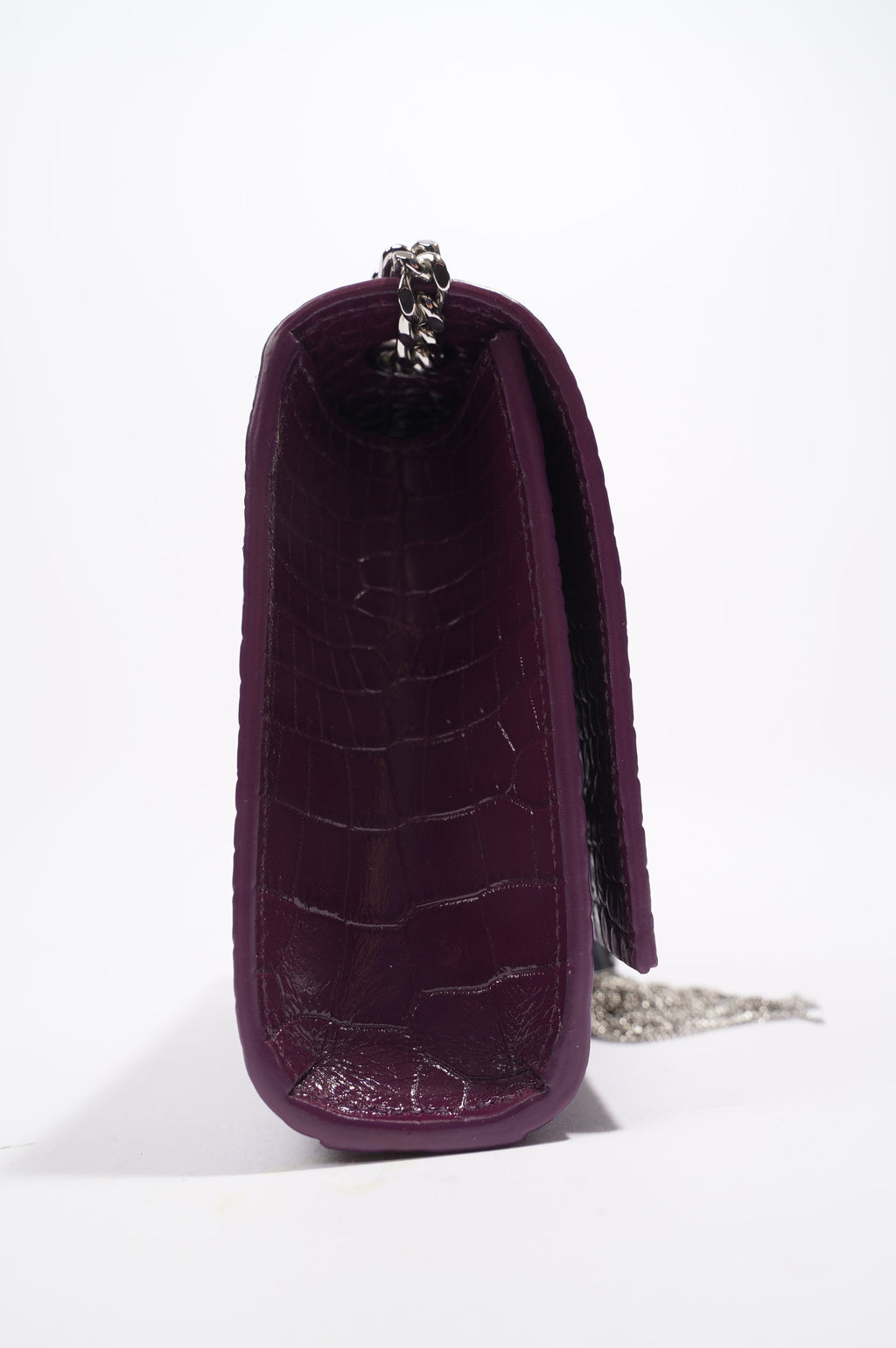 Saint Laurent Kate Tassle Bag Burgundy Croc Small