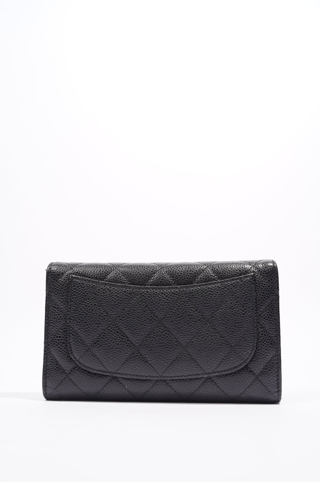 Chanel Quilted Classic Flap Wallet Black Caviar Leather