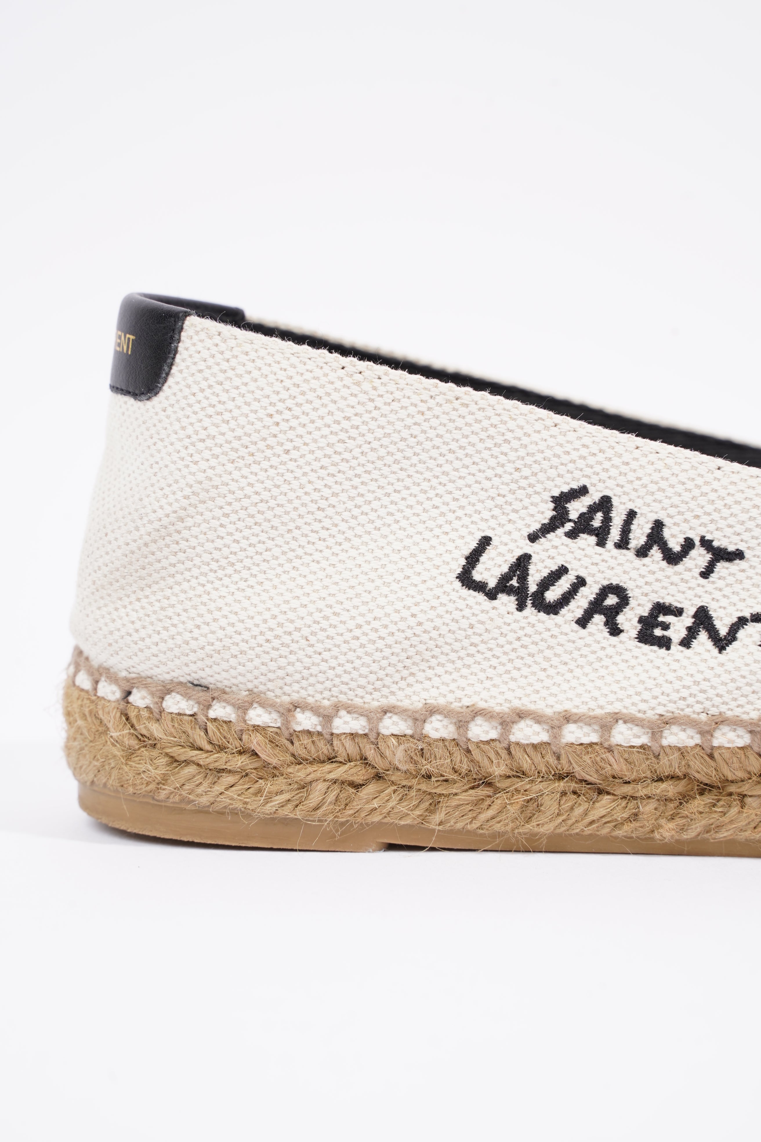 Saint Laurent Womens Espadrilles White / Black EU 38 / UK 5