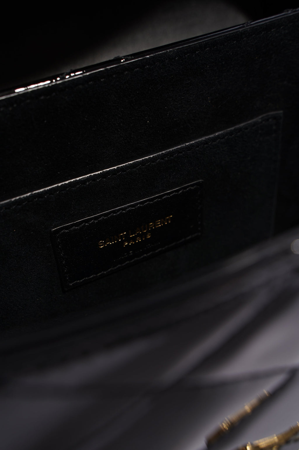 Saint Laurent Womens June Bag Patent Black