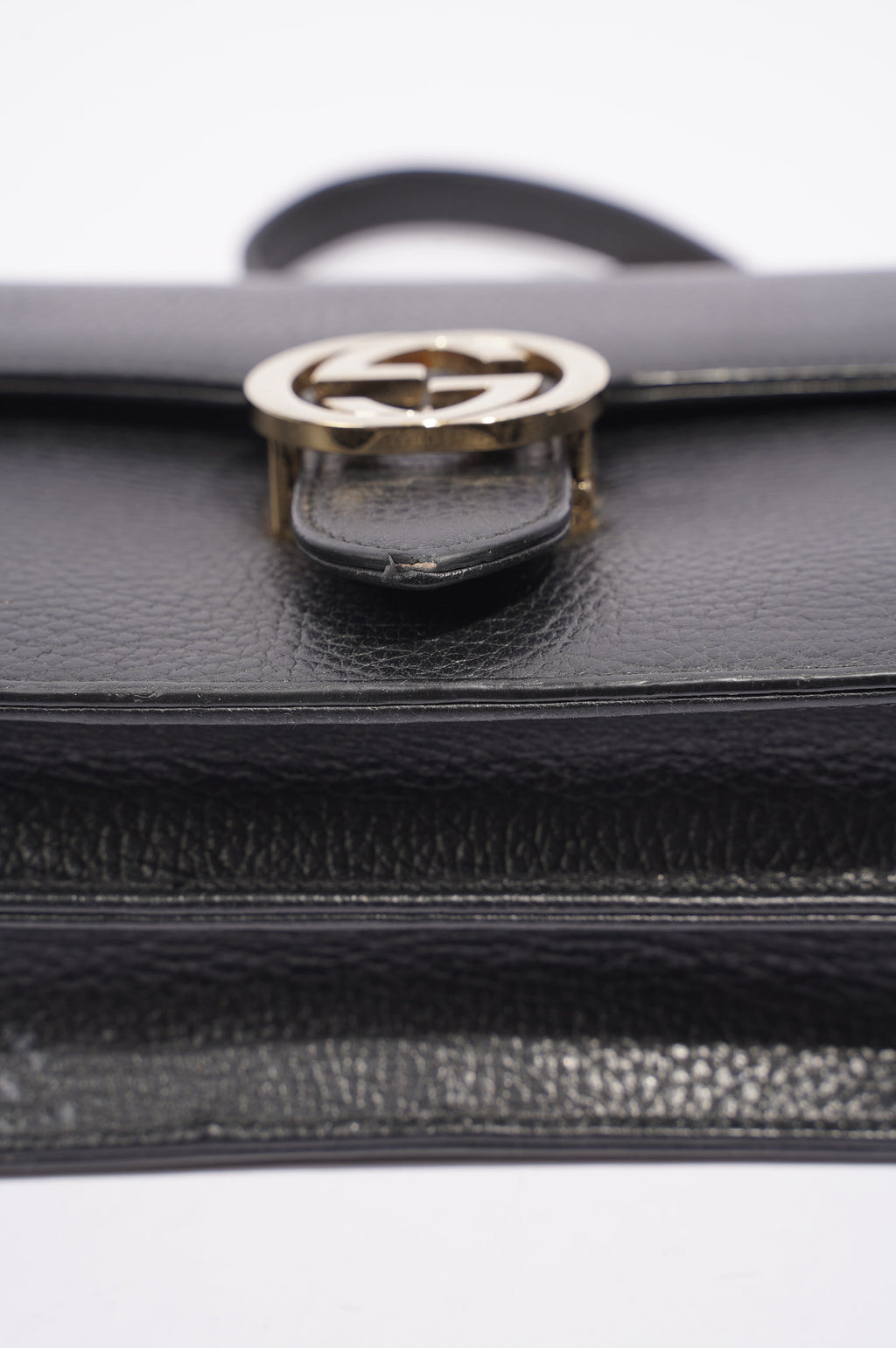 Gucci Womens Interlocking Bag Black / Gold Small
