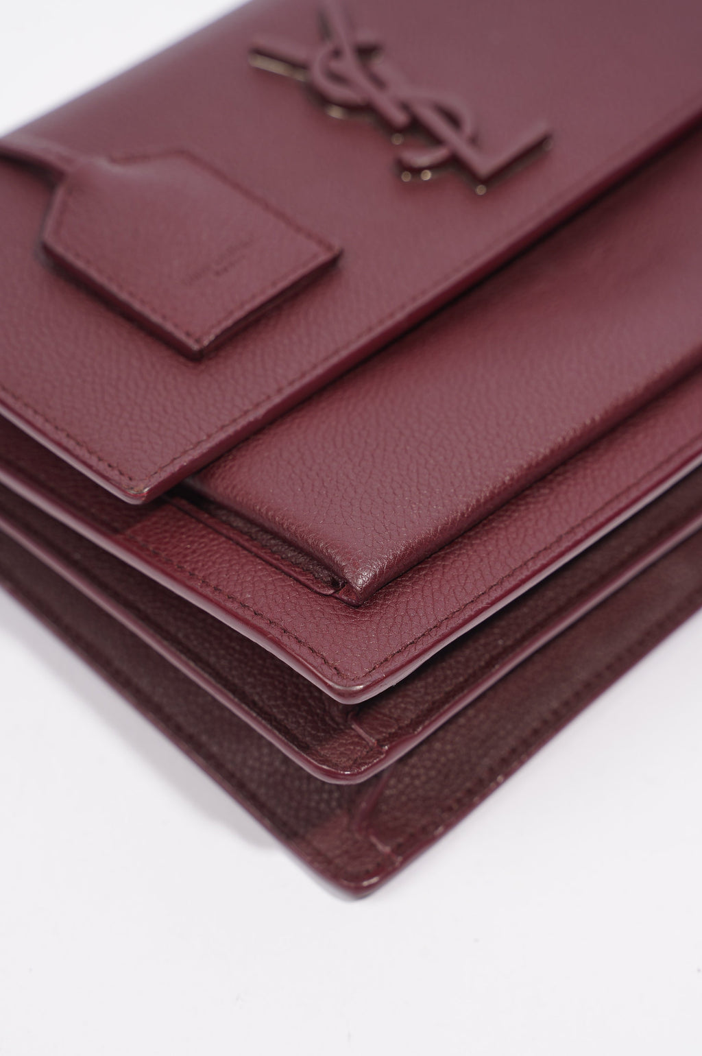 Saint Laurent Womens Sunset Burgundy Leather Medium