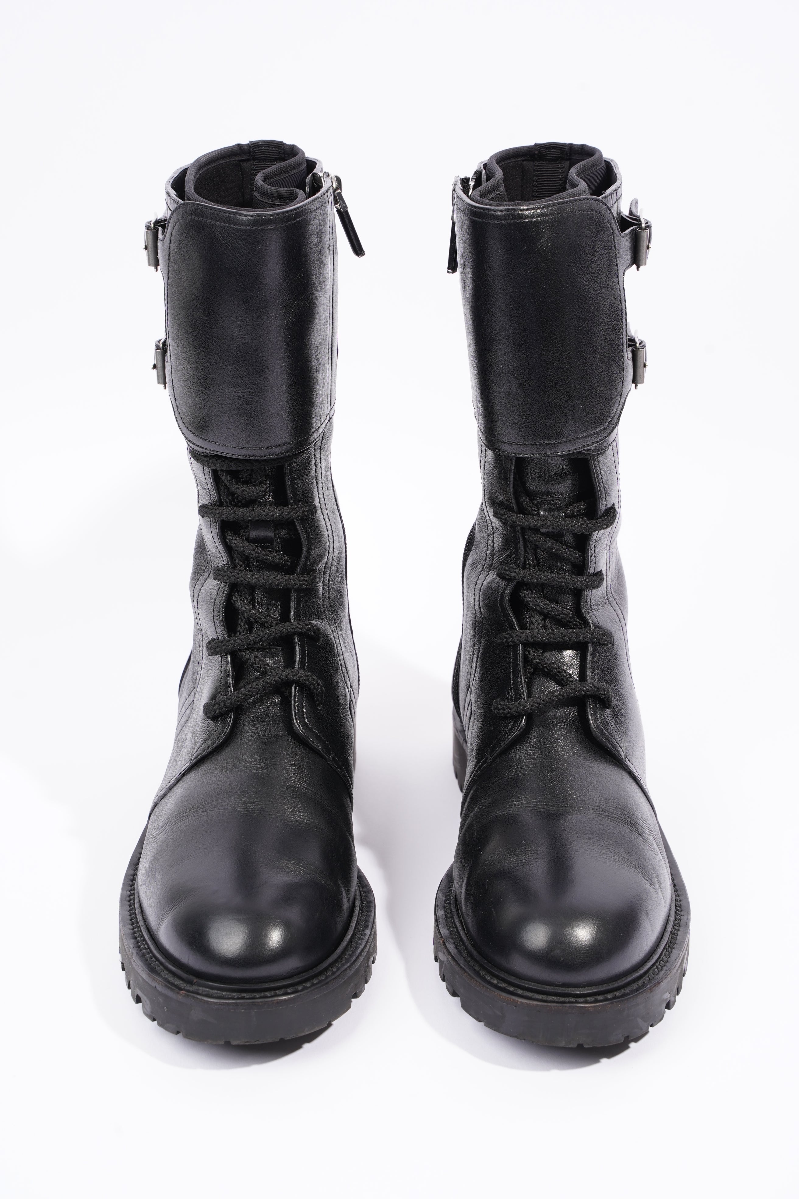 Christian Dior Womens Leather Biker Boots Black EU 40 / UK 7