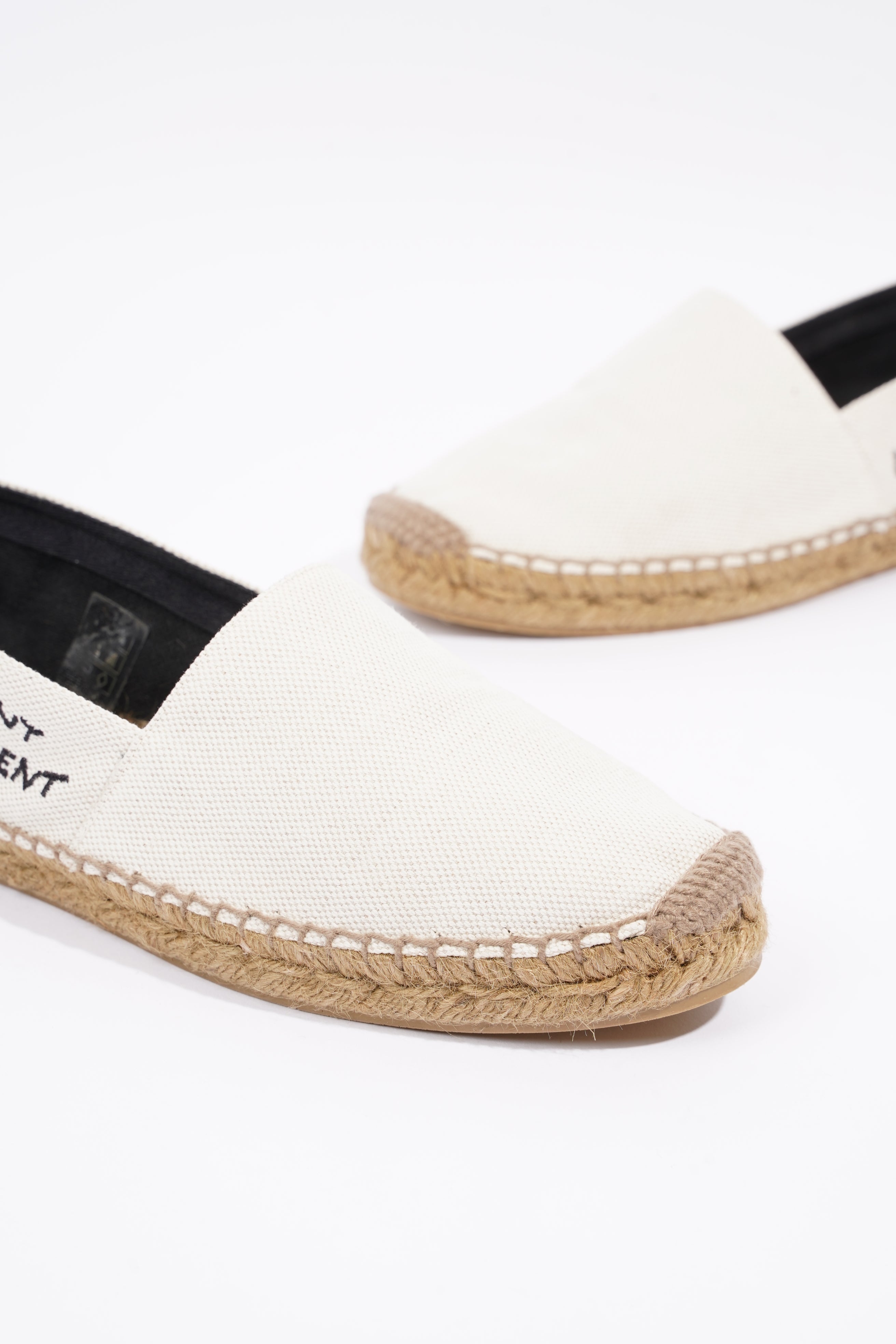 Saint Laurent Womens Espadrilles White / Black EU 38 / UK 5