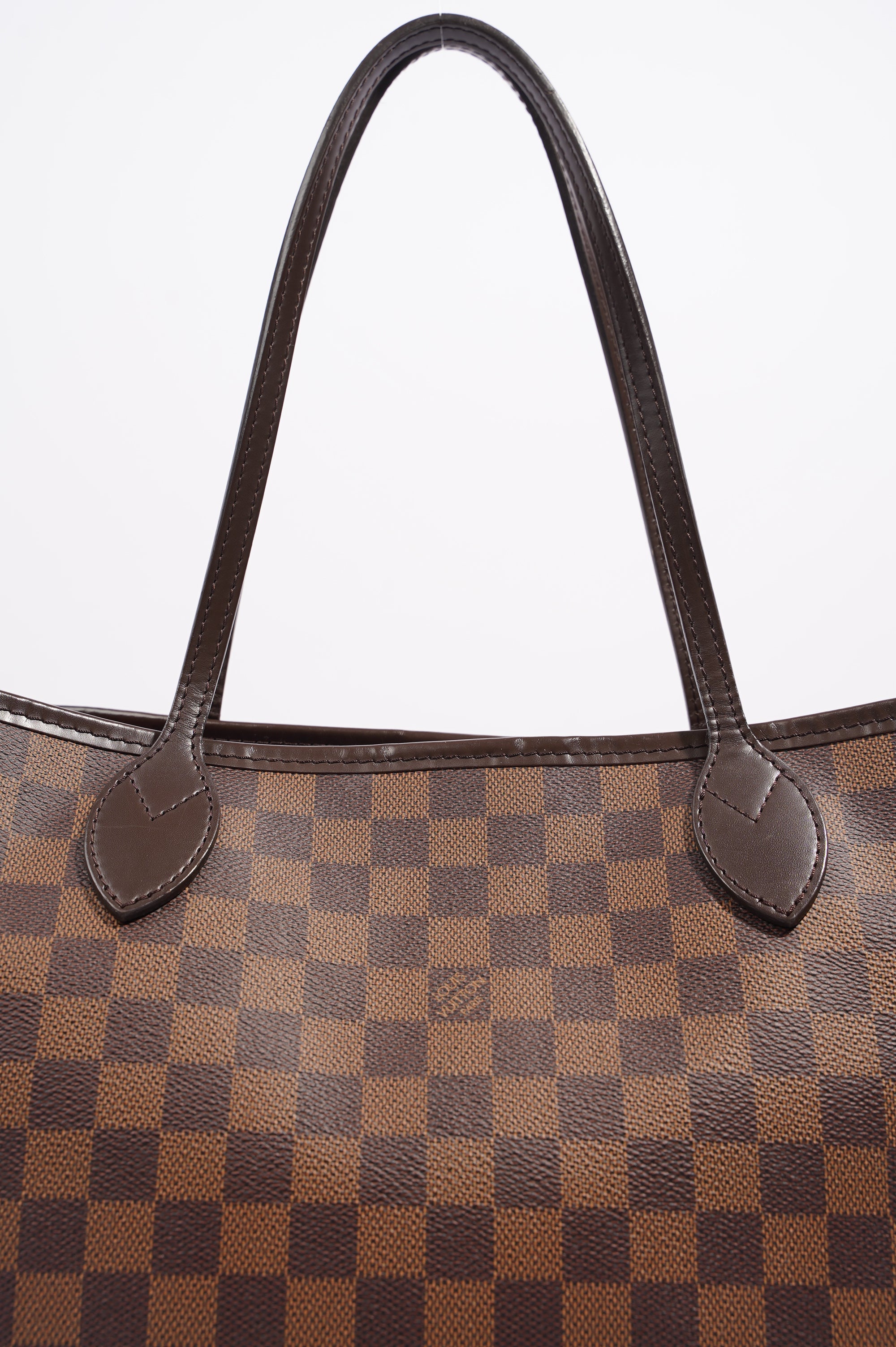 Louis Vuitton Womens Neverfull Bag Damier Ebene Canvas MM